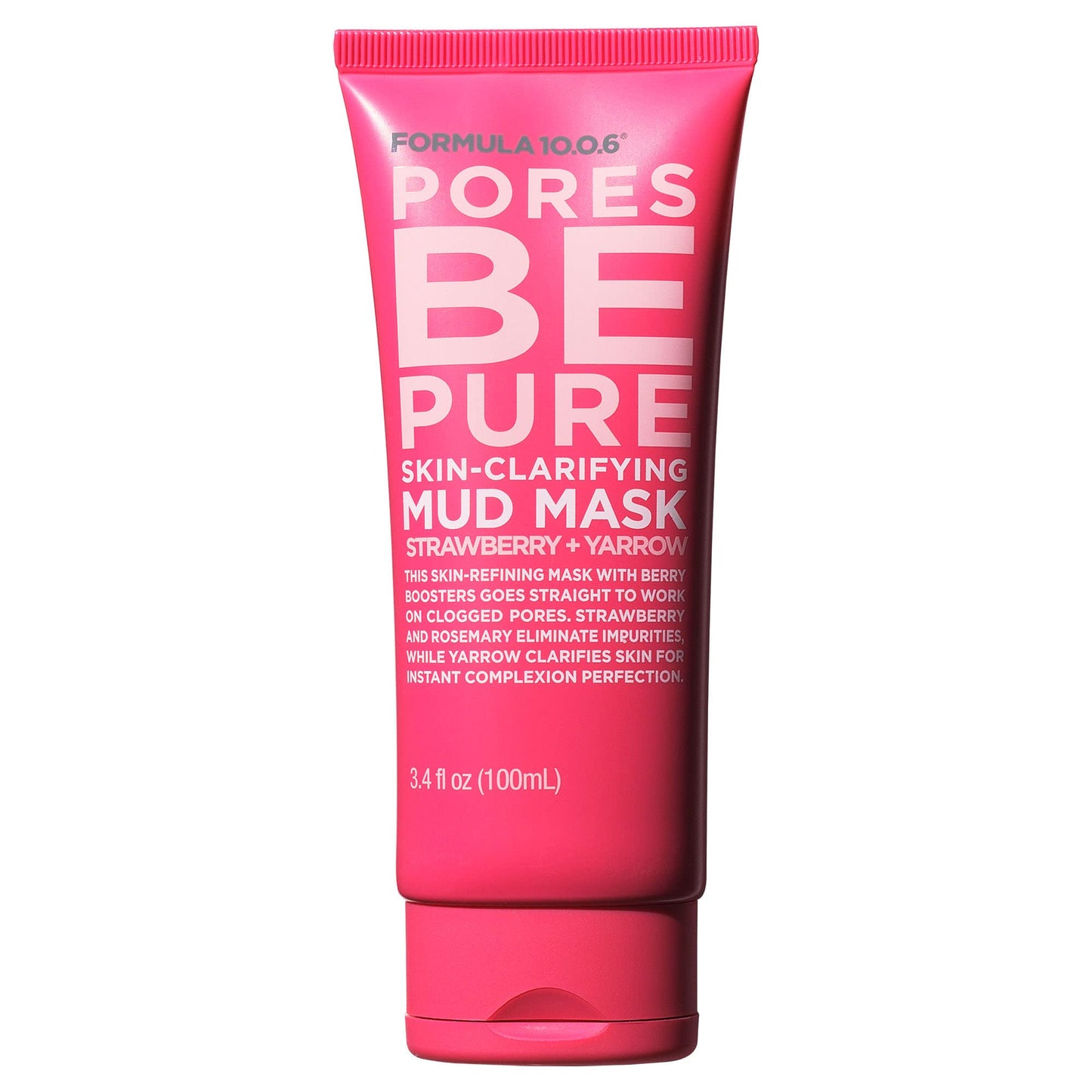 FORMULA 10.0.6 - Pores Be Pure Skin-Clarifying Mud Mask 3.4 fl oz. Unclogs Pores, Removes Impurities for Clear Skin, Vegan, Para