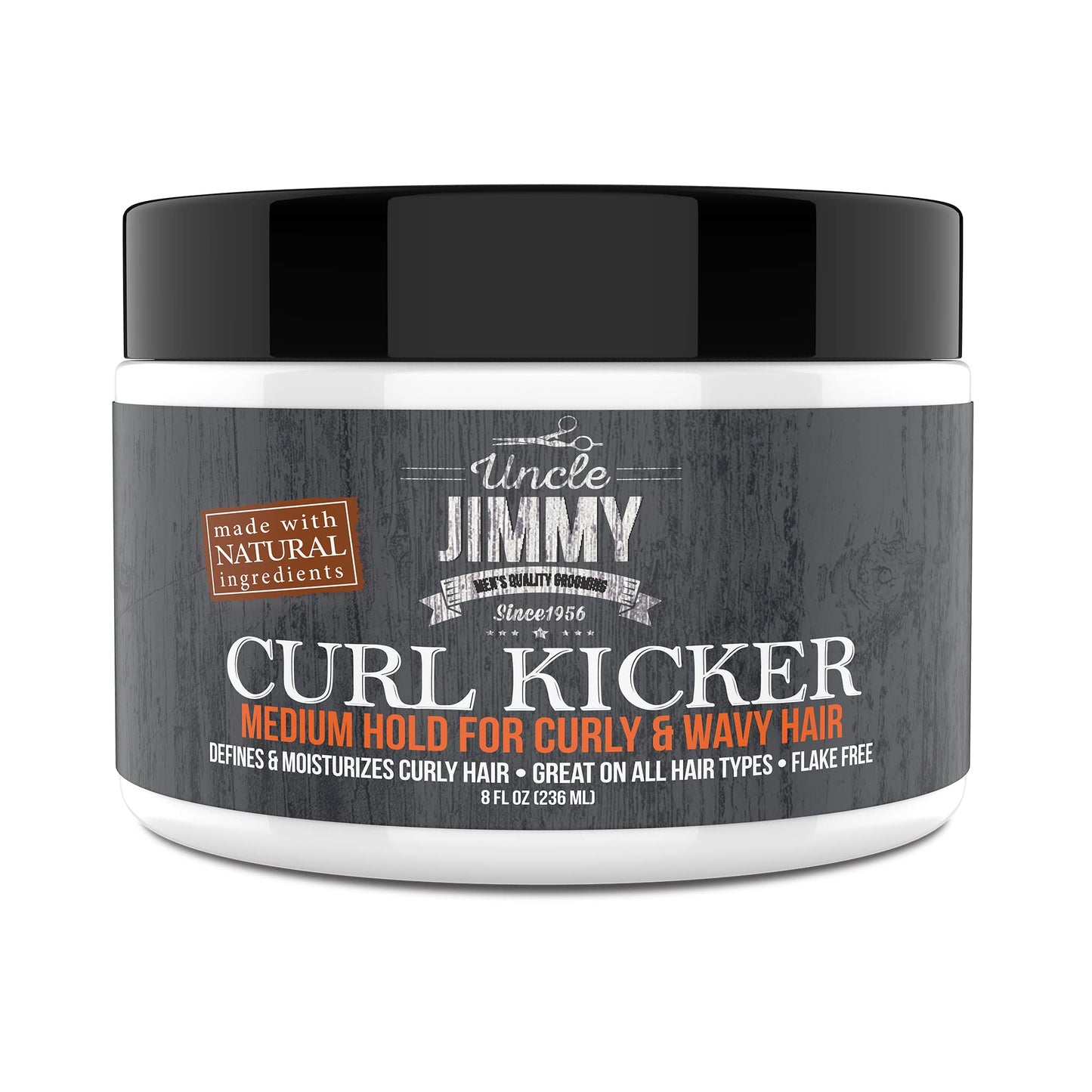Uncle Jimmy Curl-Kicker Hair Cream For Men - Medium Hold Forming Cream - Flake Free Hair Styling Cream With Black Seed Oil And H