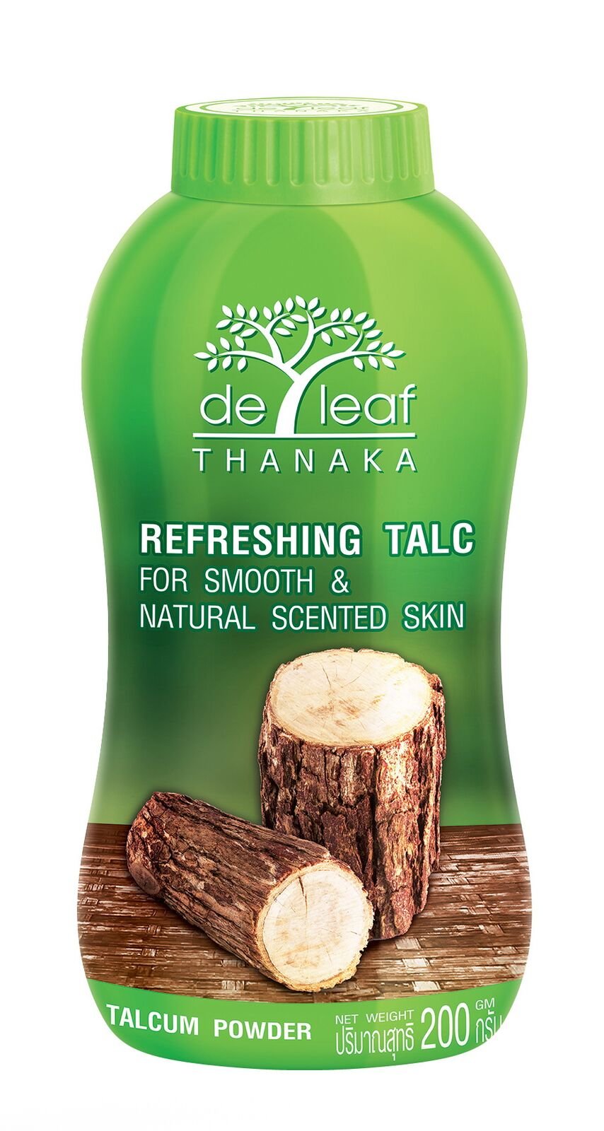 De Leaf Thanaka Refreshing Talc Smooth And Natural Scented Skin, Talcum Powder Beauty Skincare Face Body Clean Fresh Cooling Soo