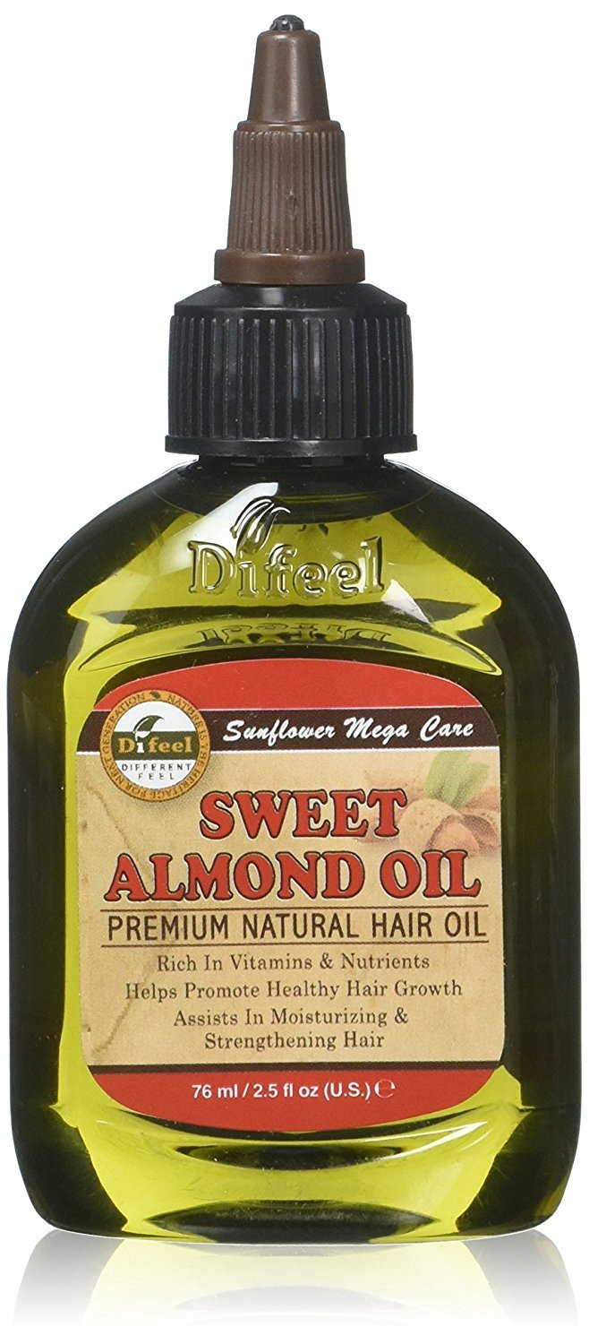 Difeel Premium Natural Hair Care Oil - Sweet Almond Oil 2.5 Ounce