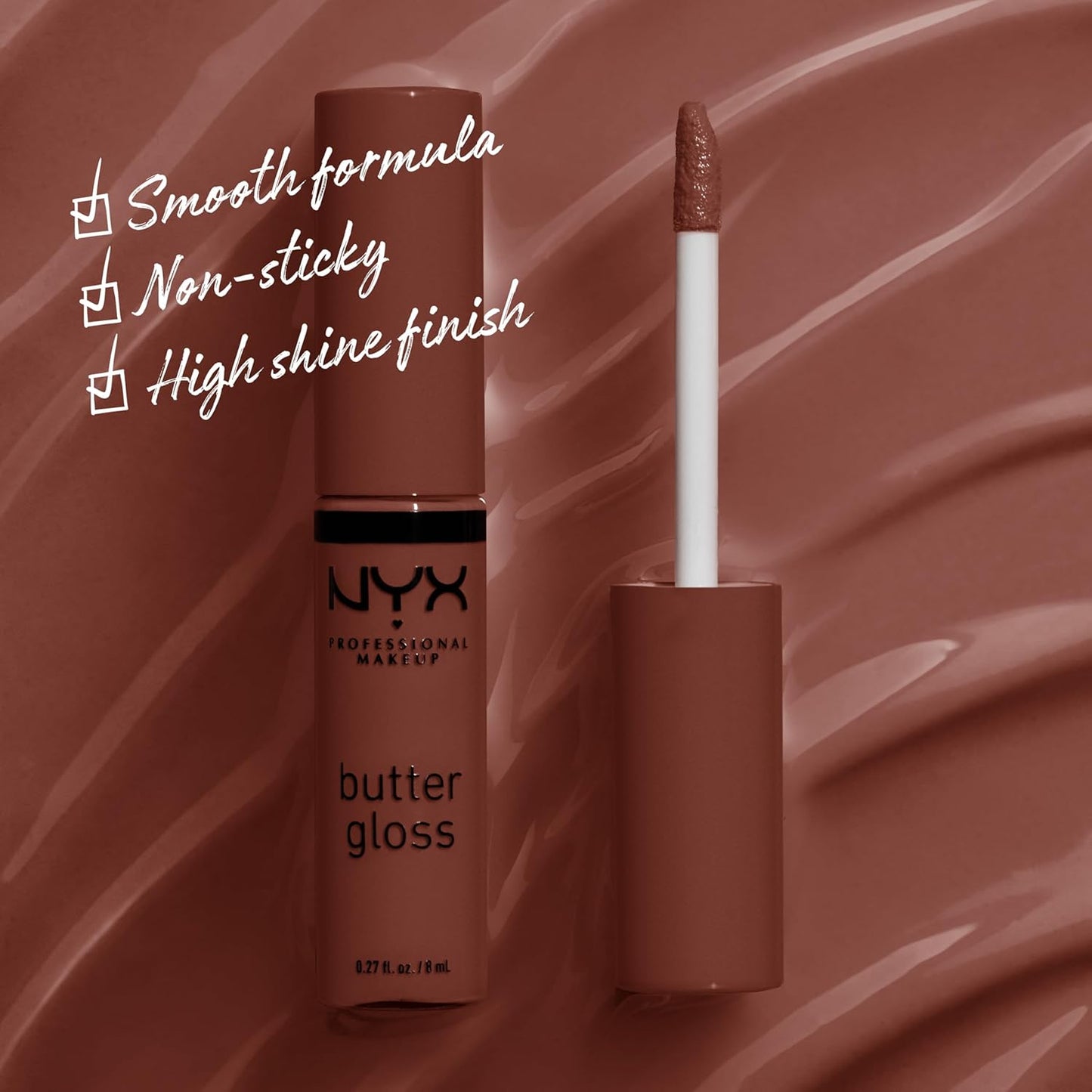 NYX Butter Gloss | Non-Sticky Deep Brown Lip Gloss for All Skin Tones