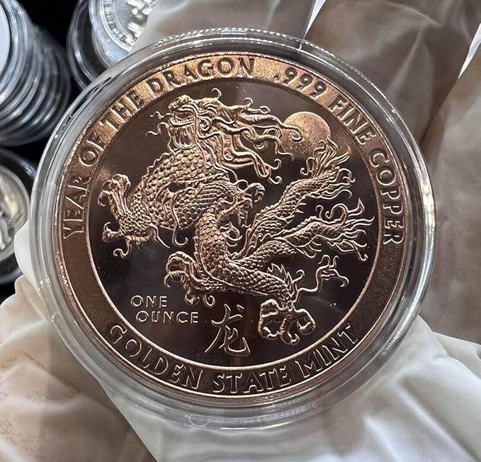 1 oz Year Of The Dragon 1 Oz .999 Pure Fine Copper BU