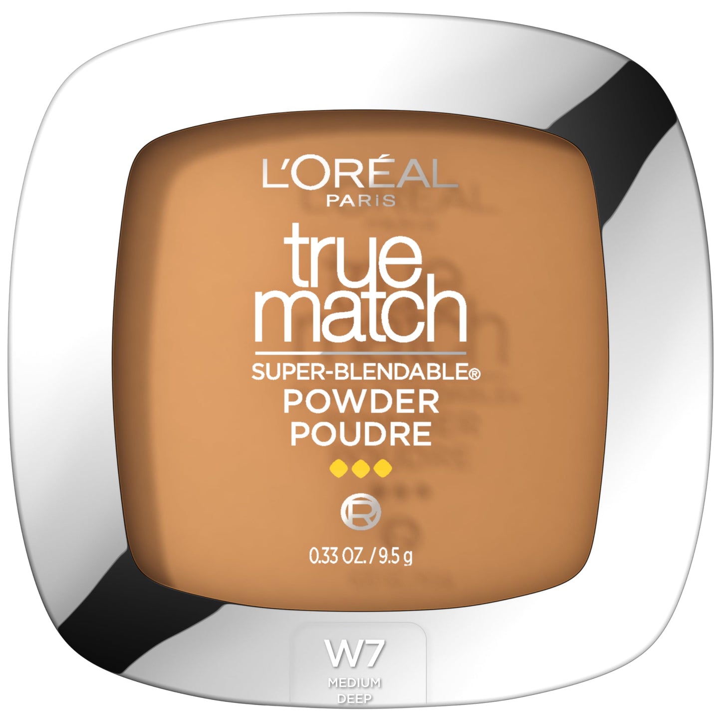 L'Oreal Paris True Match Super Blendable Oil Free Foundation Powder, W7 Medium Deep, 0.33 oz, Packaging May Vary