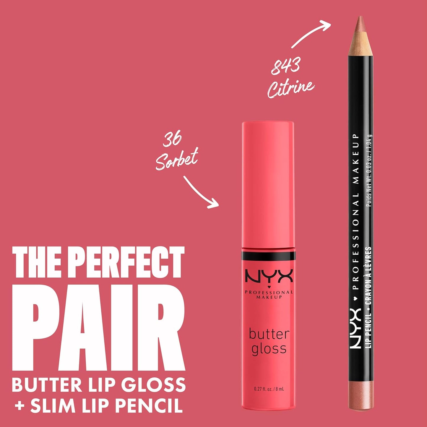 NYX Butter Gloss | Non-Sticky Lip Gloss for Women - Sorbet Coral