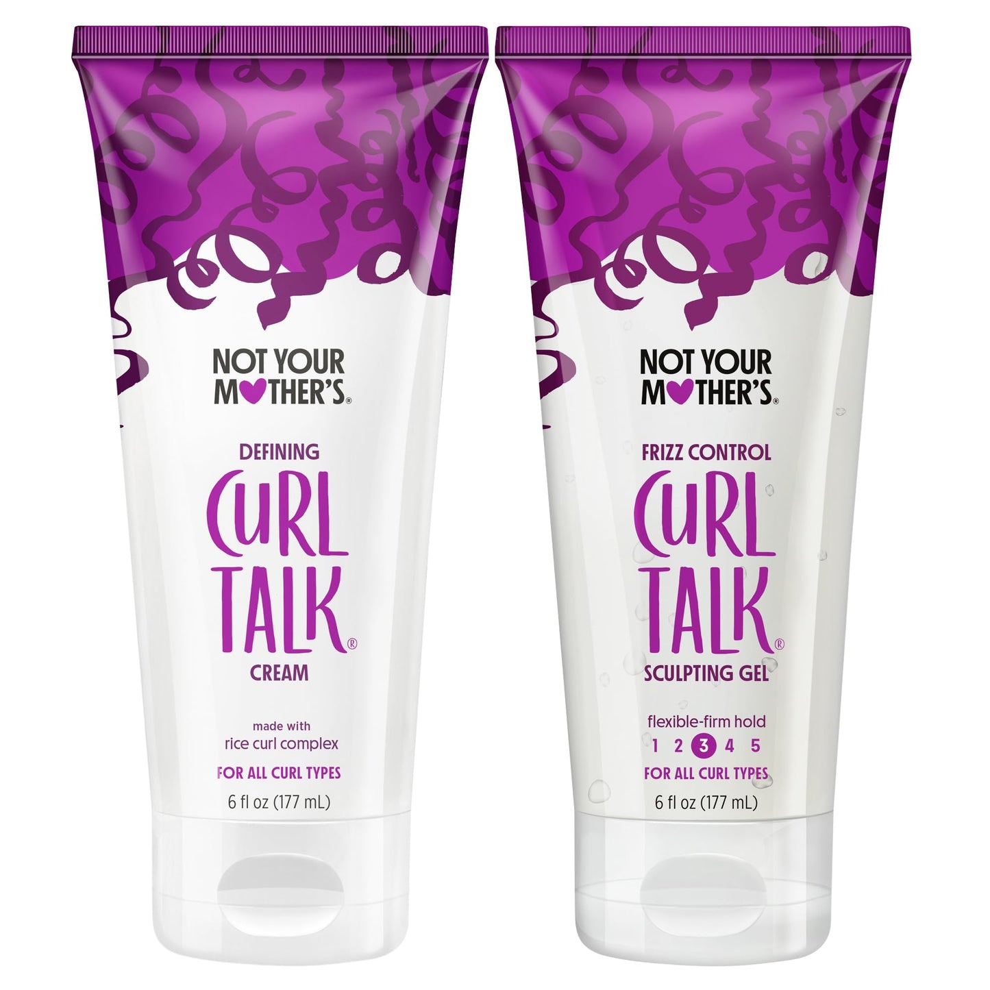 Not Your Mother's Curl Talk Frizz Control Sculpting Gel & Defining Cream (2-Pack) - 6 fl oz - Formulated with Rice Curl Complex