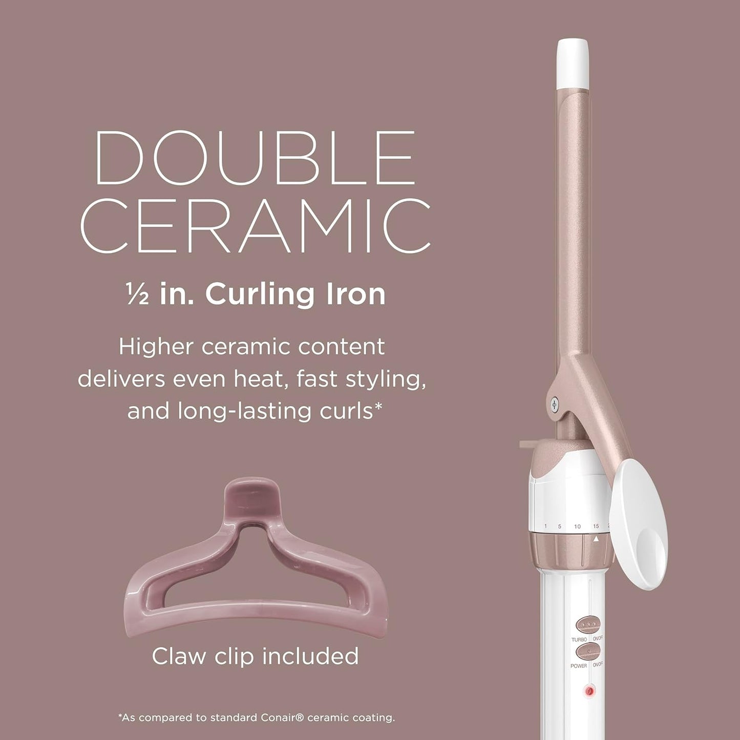 Conair Double Ceramic 1/2-Inch Curling Iron | Spiral Curls for Short Hair