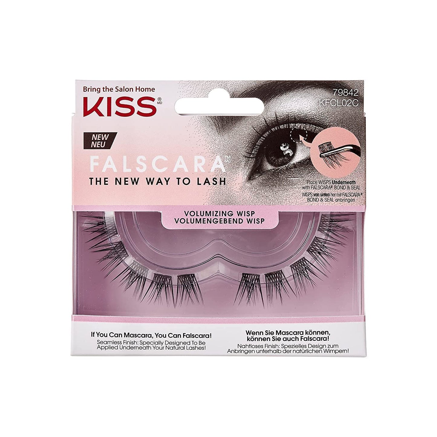 KISS Falscara DIY Eyelash Extension Volumizing Wisps - Featherlight Synthetic Reusable Artificial Eyelashes Pack of 10 Mini Lash