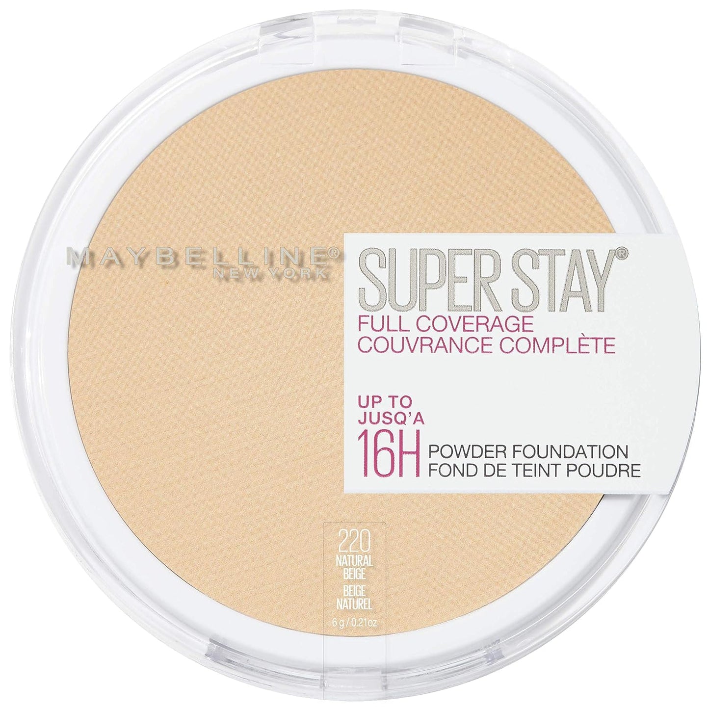 Maybelline Super Stay Full Coverage Powder Foundation Makeup, Up to 16 Hour Wear, Soft, Creamy Matte Foundation, Natural Beige,