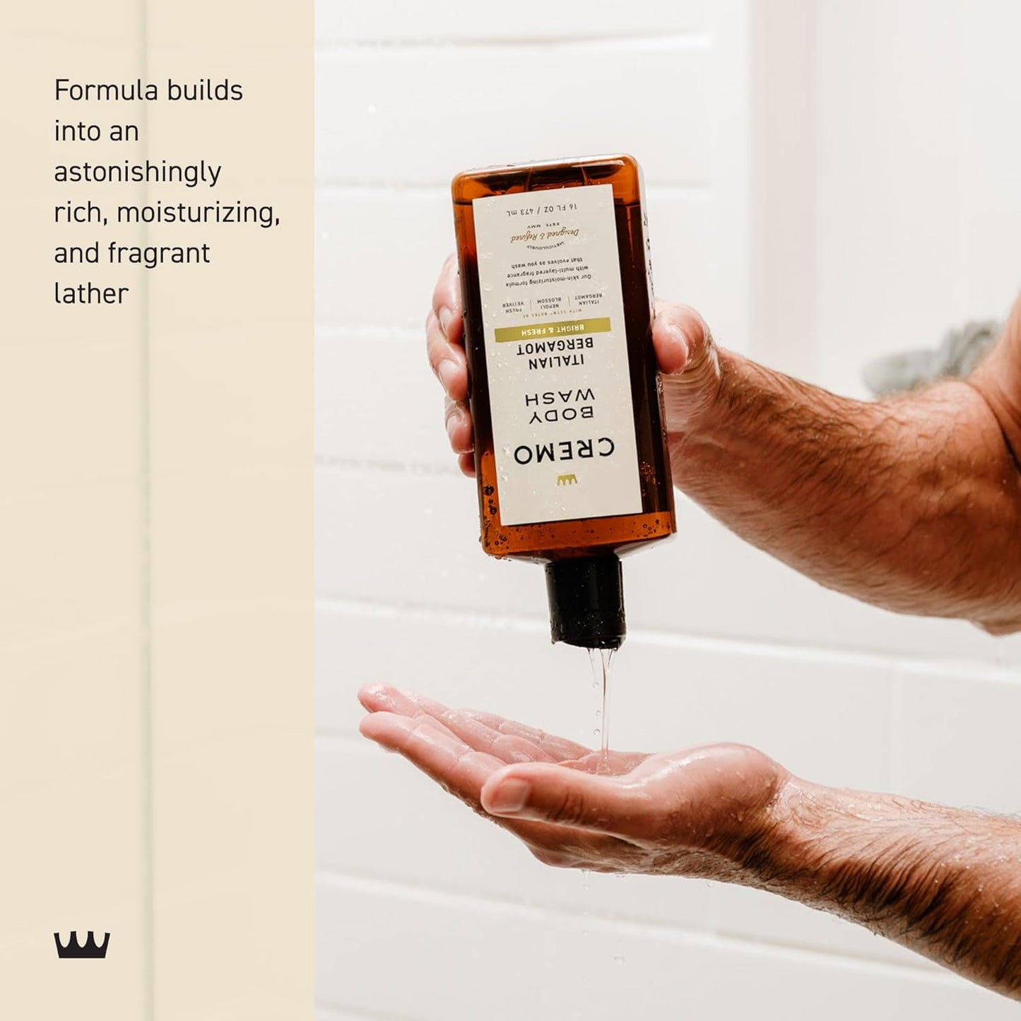 Cremo Body Wash for Men | Italian Bergamot & Neroli Blossom | 16 Fl Oz