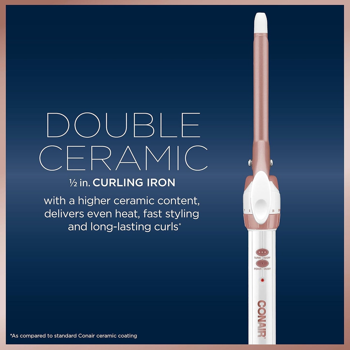 Conair Double Ceramic 1/2-Inch Curling Iron | Spiral Curls for Short Hair