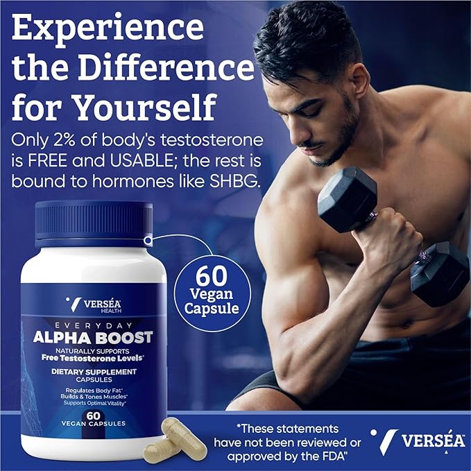 Alpha Boost โ Natural Free Testosterone Support, Energy, Stamina, Endurance & Vitality for Men & Women, Multivitamin for Healthy Aging & Performance