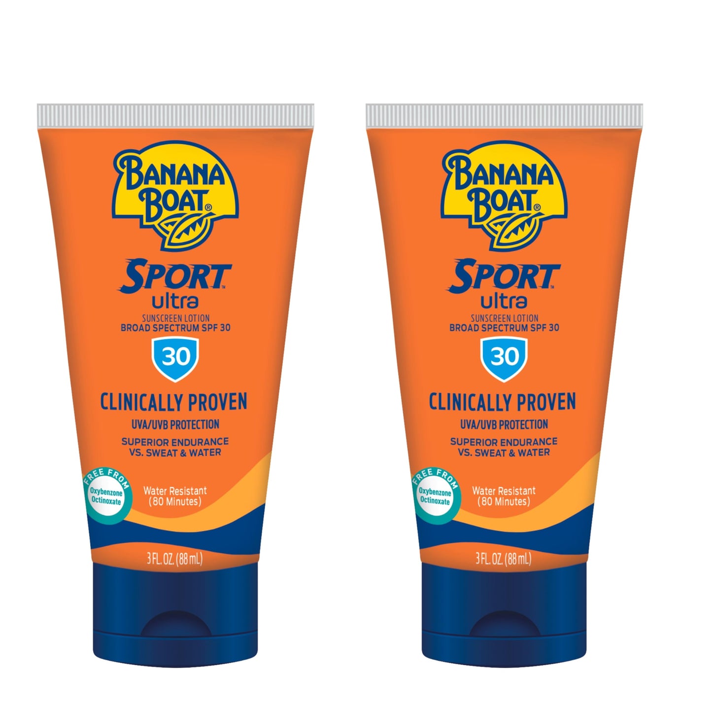 Banana Boat Sport Ultra Sunscreen Lotion Spf 30, Travel Size 3Oz Twin Pack, Sweat & Water Resistant Sunblock For Active Lifestyl