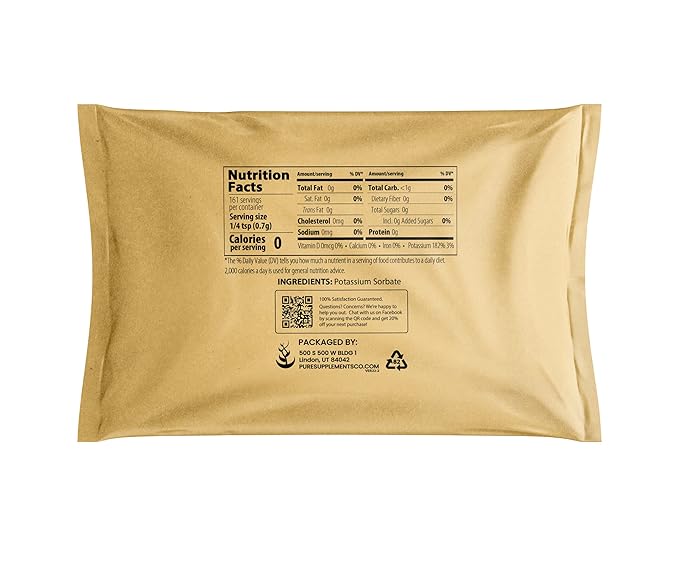 Pure Original Ingredients Potassium Sorbate (4 oz) Homebrewing & Winemaking, Food Grade Additive & Preservative