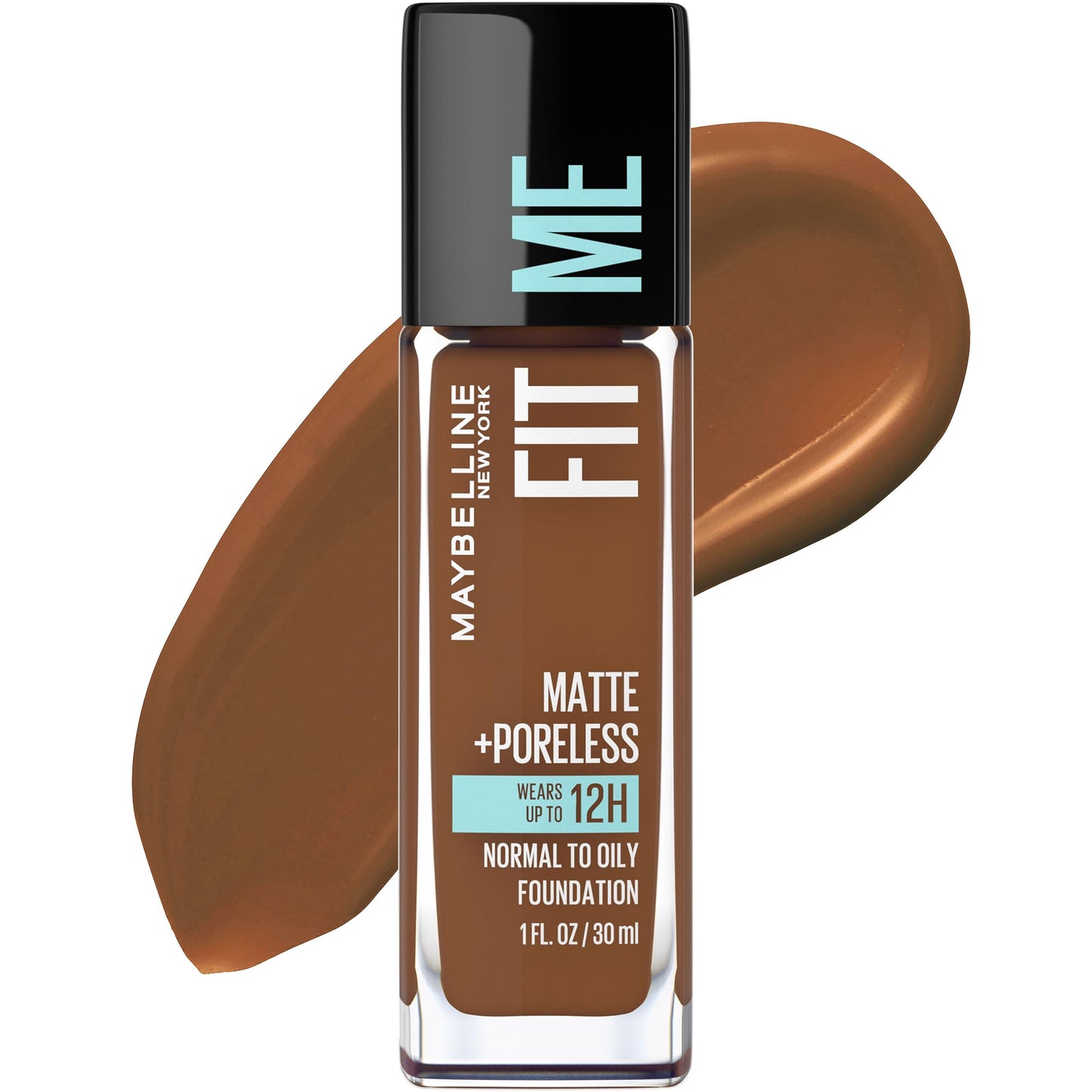 Maybelline New York Fit Me Matte Plus Poreless Foundation, Deep Bronze, 1 Fluid Ounce