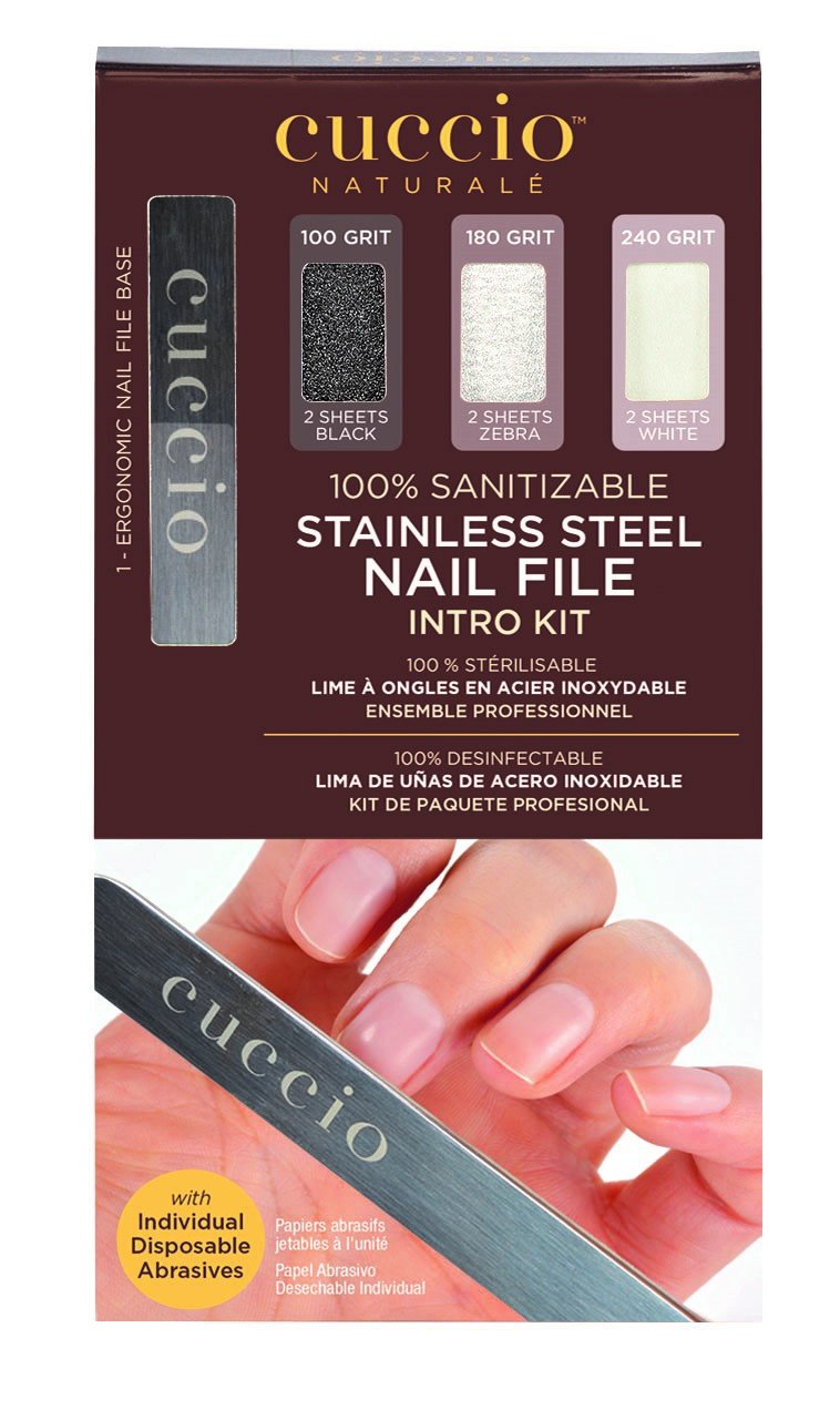 Cuccio Stainless Steel Nail File Pro Pack, Color may vary