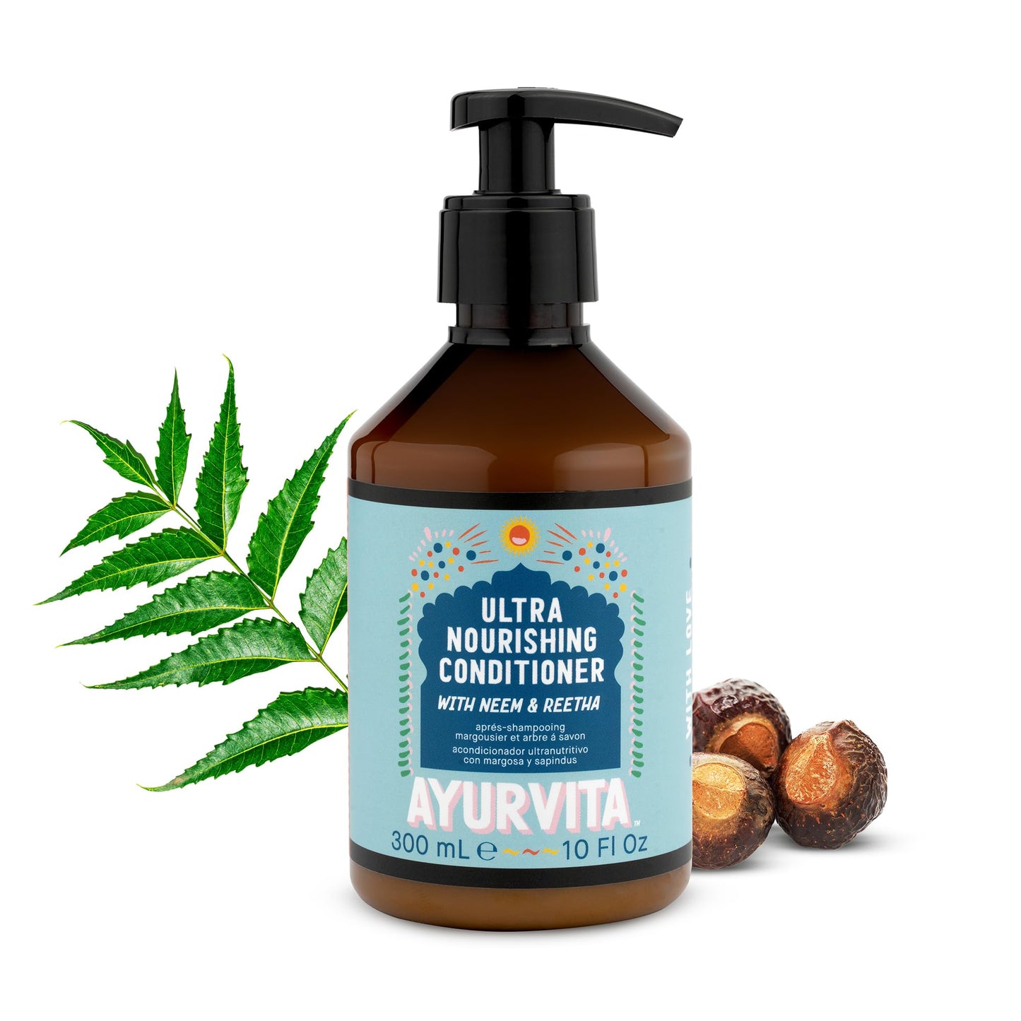 Ayurvita Conditioner - Natural Nourishing Dandruff Conditioner - Hair Care With Neem & Reetha - Ayurvedic Daily Hydrating Condit