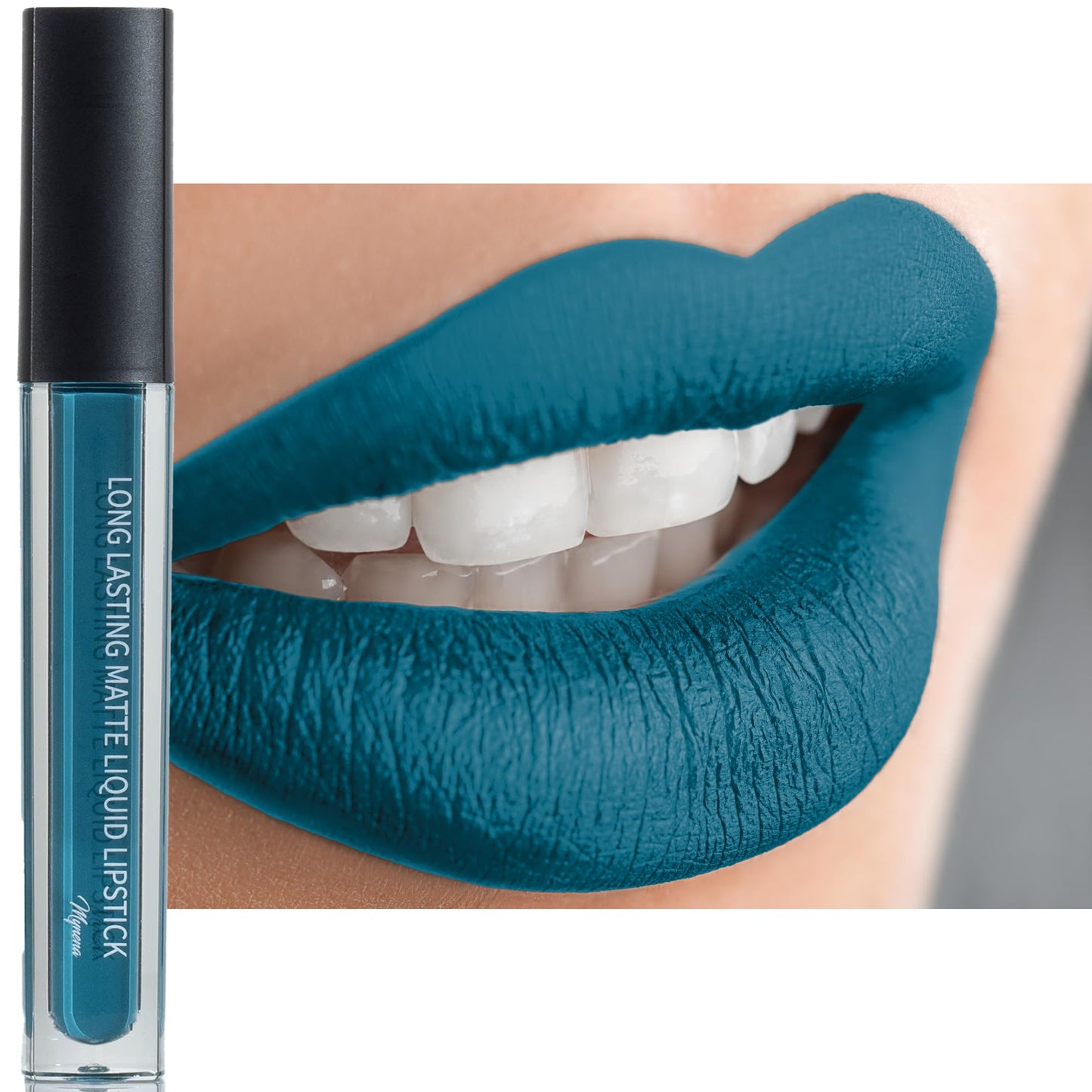 Mynena Teal Blue Long-Lasting Matte Liquid Lipstick | Intense Color, Smudge-Proof & Waterproof | Comfortable, Hydrating Shea Butter | Vegan & Cruelty-Free | Ivy