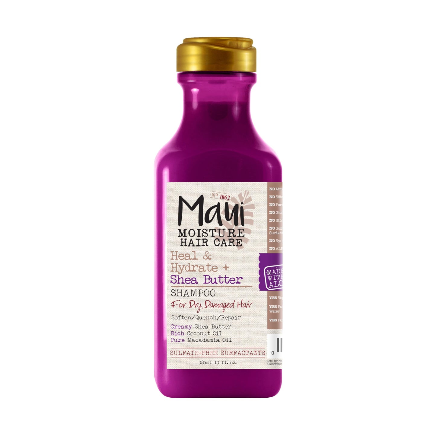 Maui Moisture Heal & Hydrate + Shea Butter Shampoo to Repair & Deeply Moisturize Tight Curly Hair with Coconut & Macademia Oils,