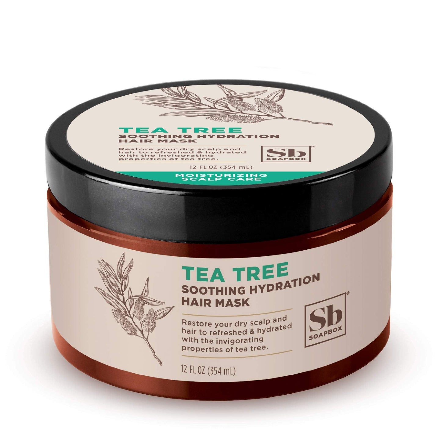 Soapbox Tea Tree Hair Mask, Soothing Hydration Deep Conditioner For Dry Damaged Hair | Sulfate Free, Gluten Free, Cruelty Free,