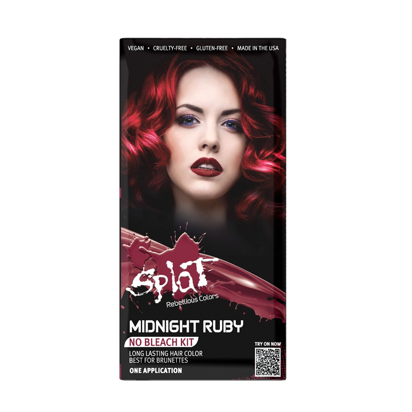 Splat Vegan And Cruelty-Free Semi-Permanent Hair Color Dye (6 Fl Oz, Midnight Ruby)