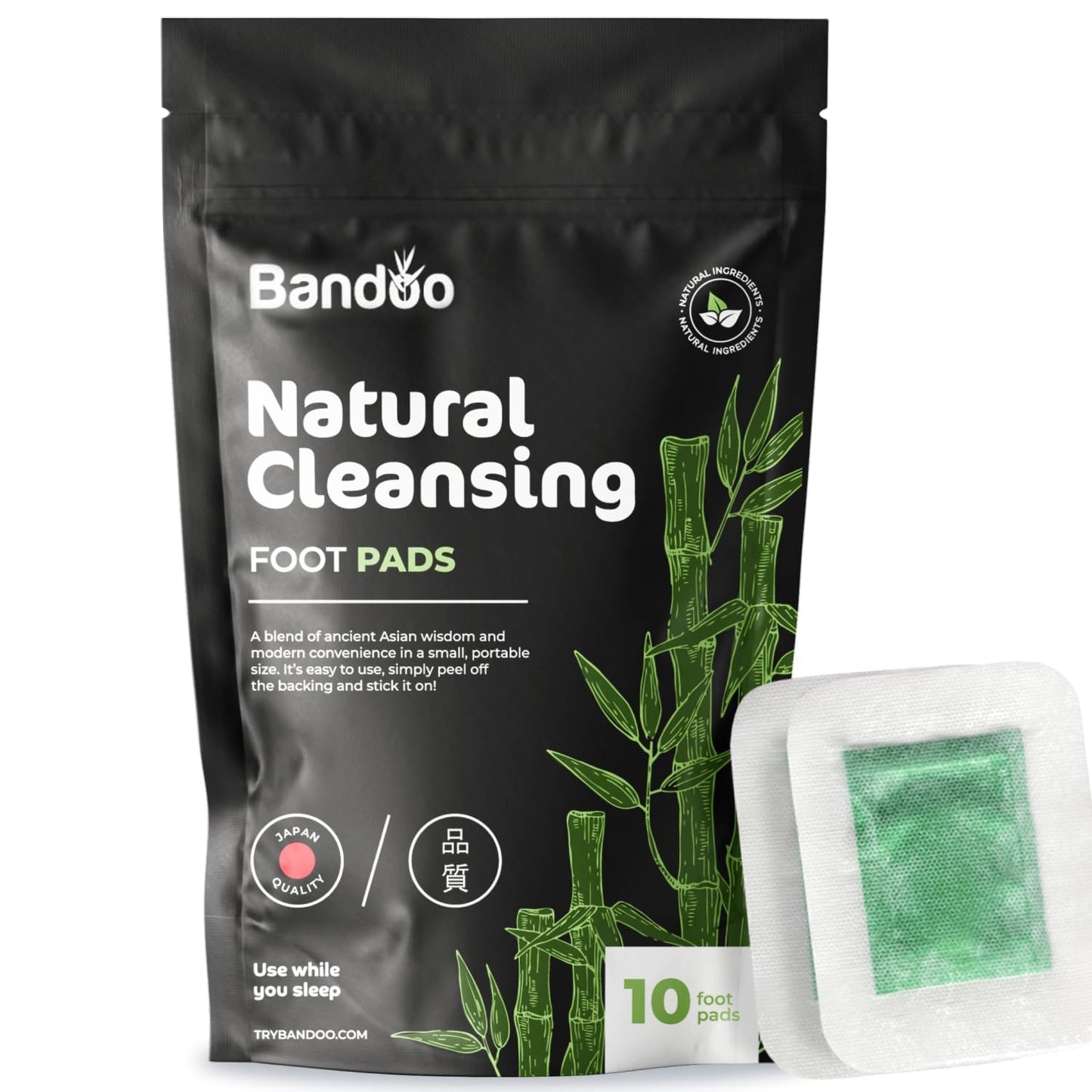 Bandoo Original Deep Cleansing Foot Pads | Rana Pads | Premium Natural Bamboo Foot Pads | Japanese Foot Pads | Cleanse, Moisturi