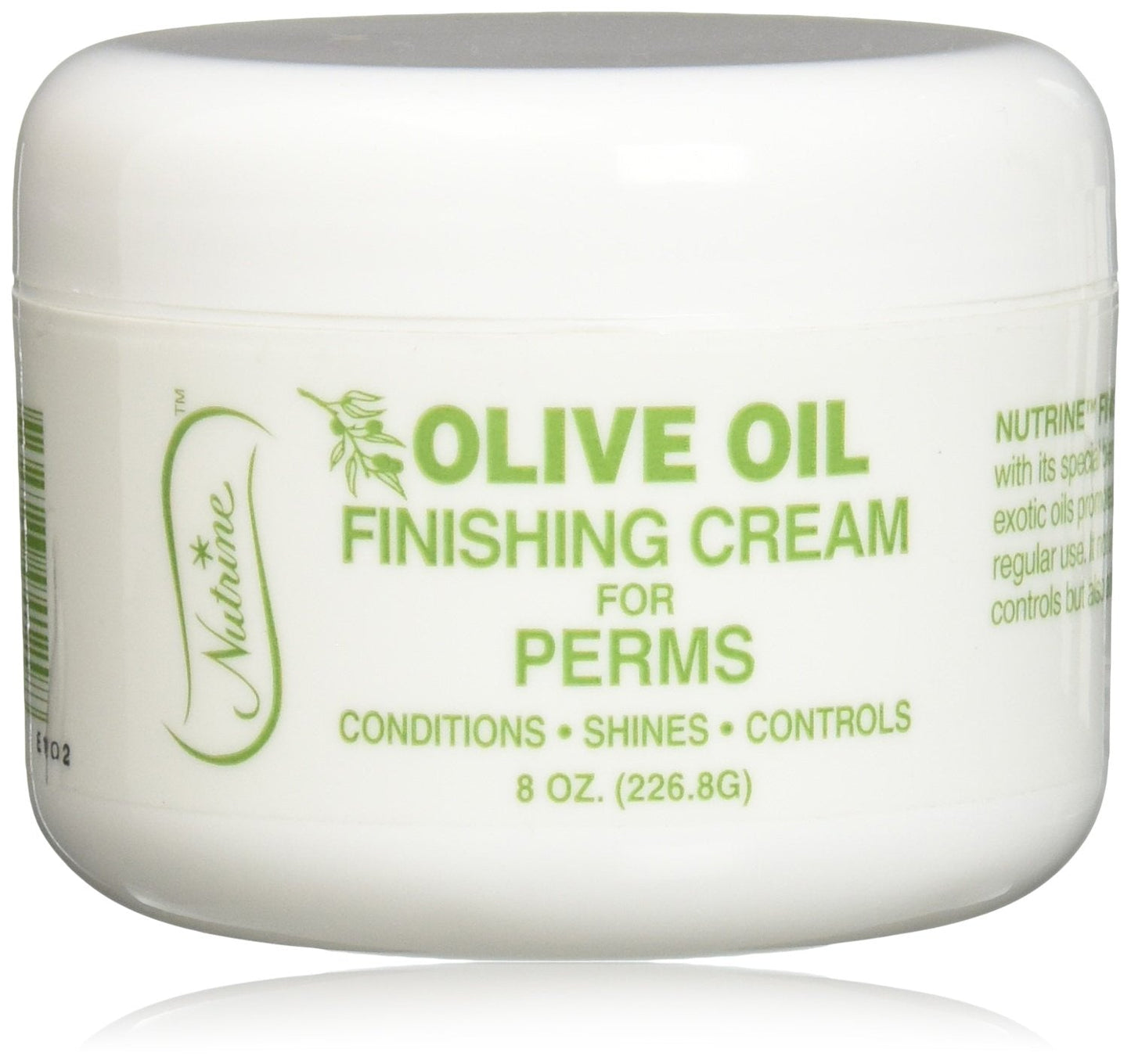 Nutrine Finishing Cream Olive Oil Jar For Perms, 8 Ounce