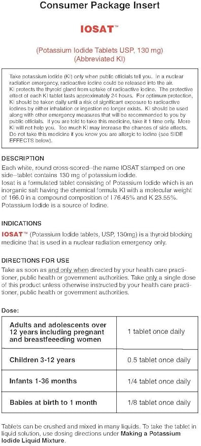 IOSAT Potassium Iodide 14 Tablets