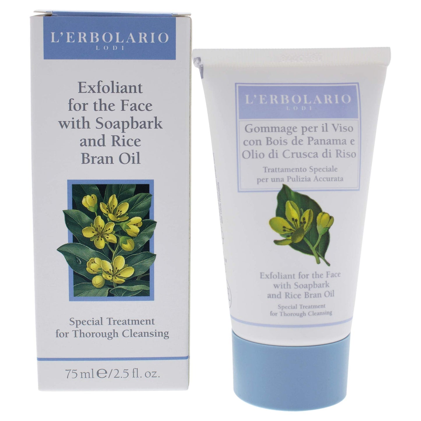 L'Erbolario Soapbark And Rice Bran Oil Exfoliant - With Smoothing Microgranules - Removes All Impurities And Dead Skin Cells - R