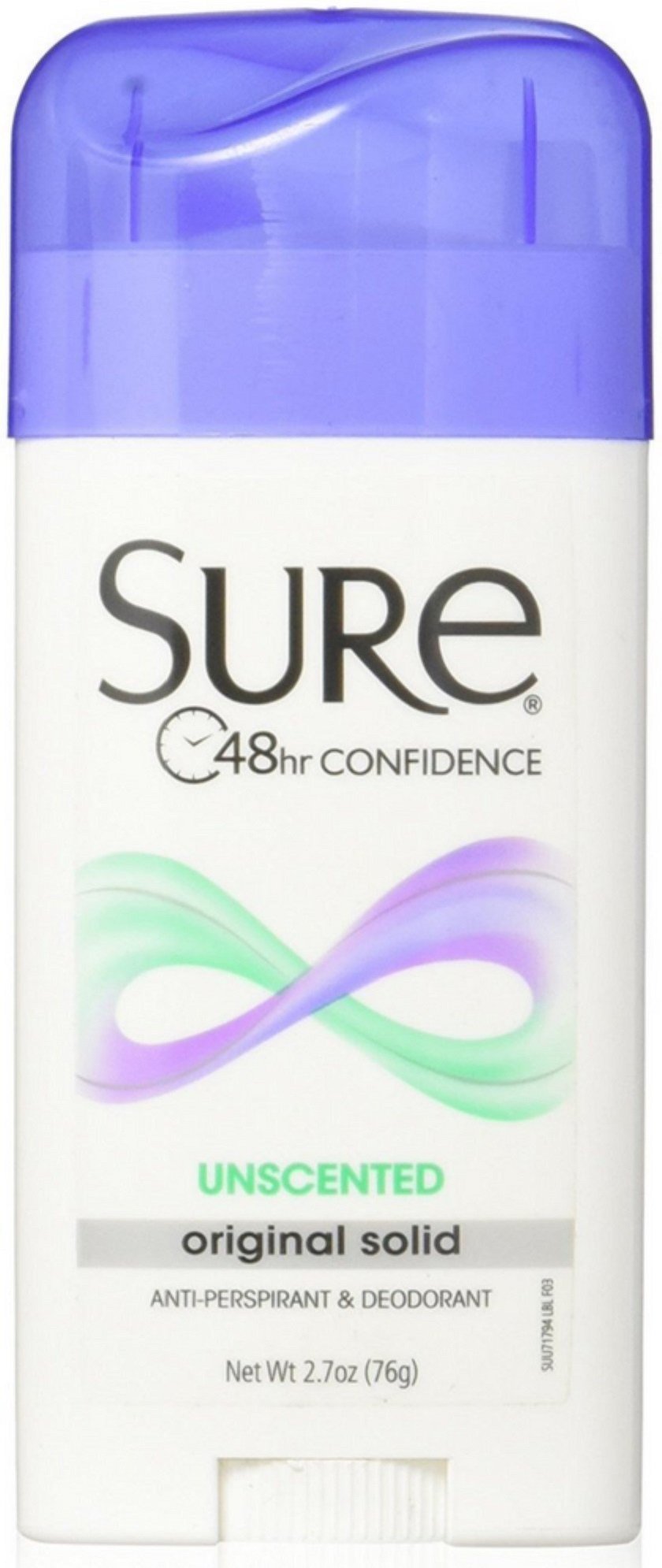 Sure Original Solid Unscented, Anti-Perspirant Deodorant 2.70 Oz