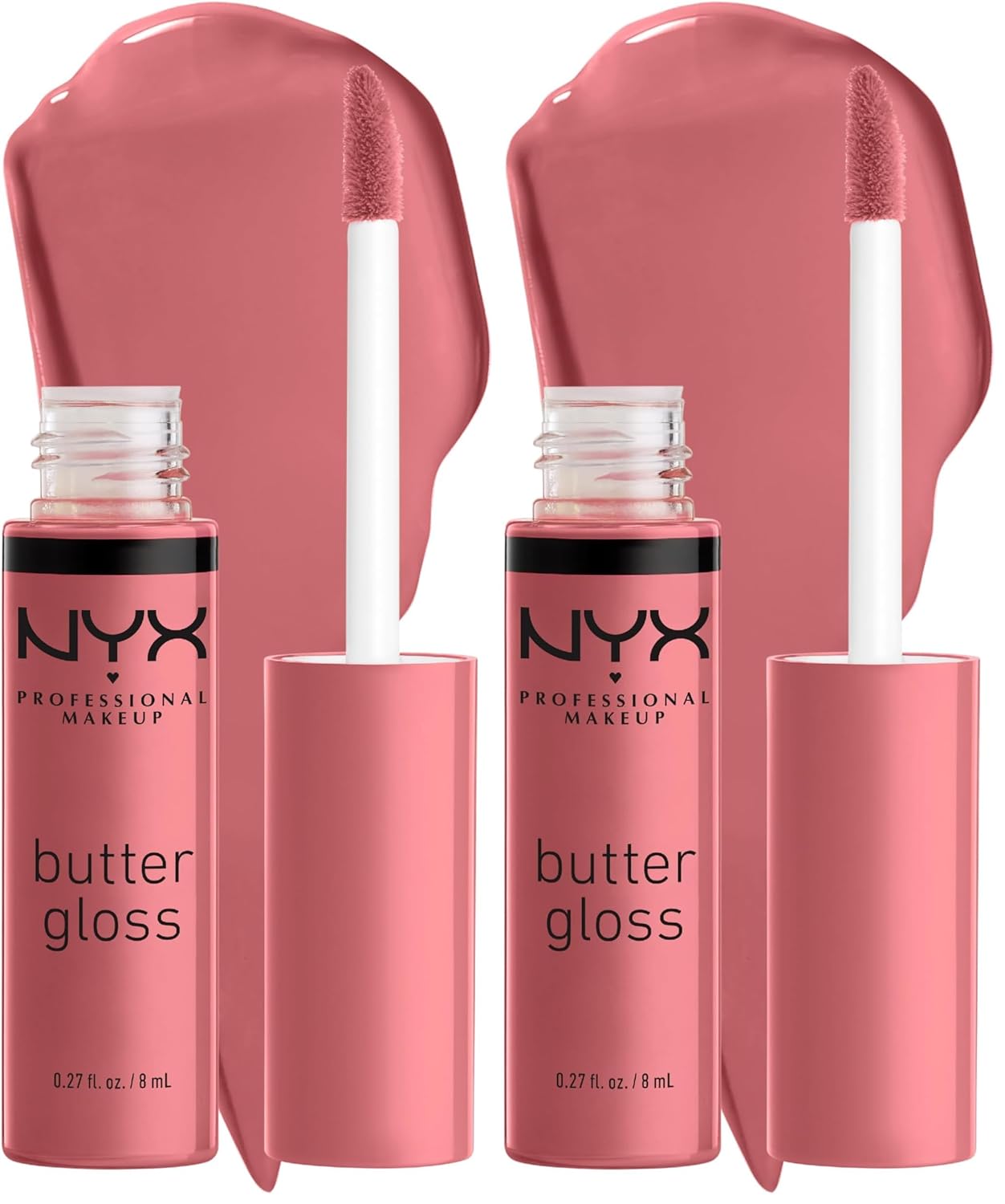 NYX Butter Gloss | Non-Sticky Lip Gloss - Tiramisu Brown | Pack of 2