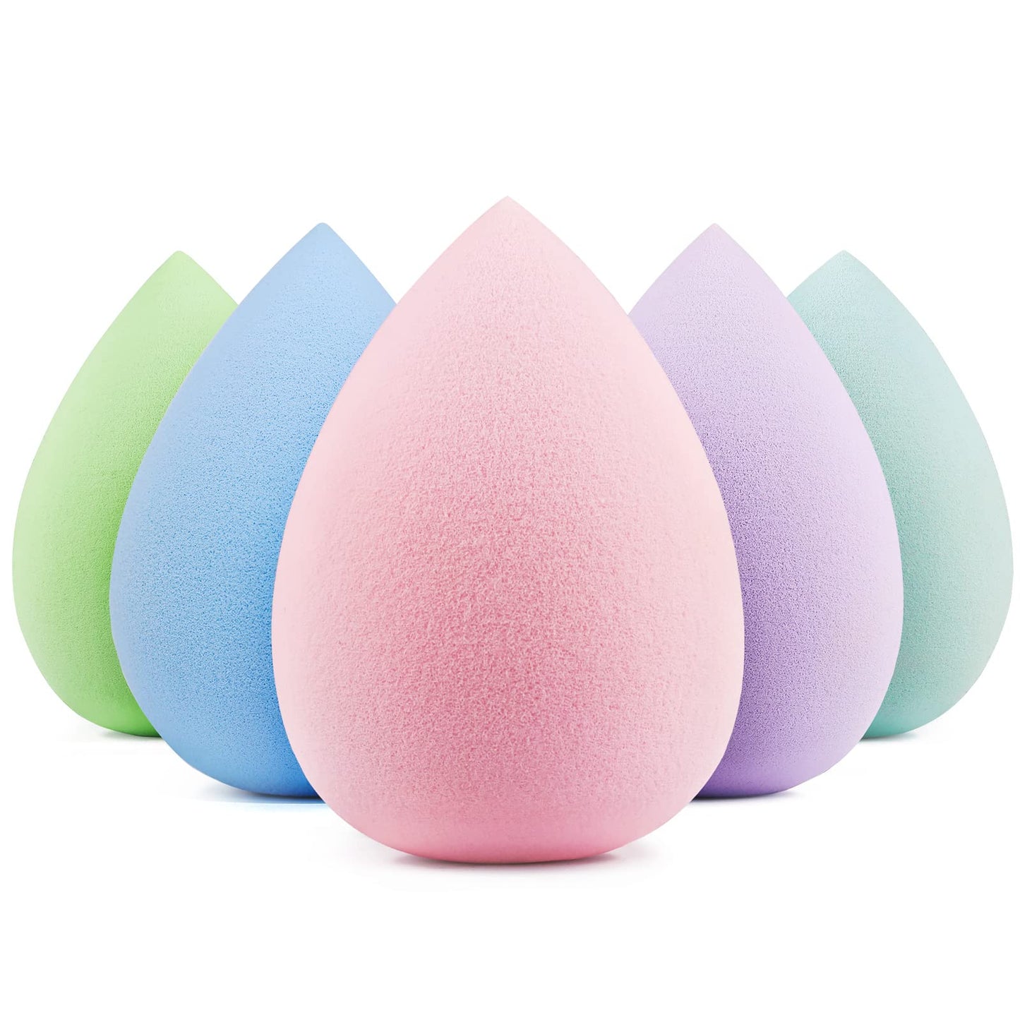 Beakey 5 Pcs Makeup Sponge Set, Latex-Free Makeup Sponges For Foundation, Multi-Colored Boun Boun Sponges, Flawless For Liquid,