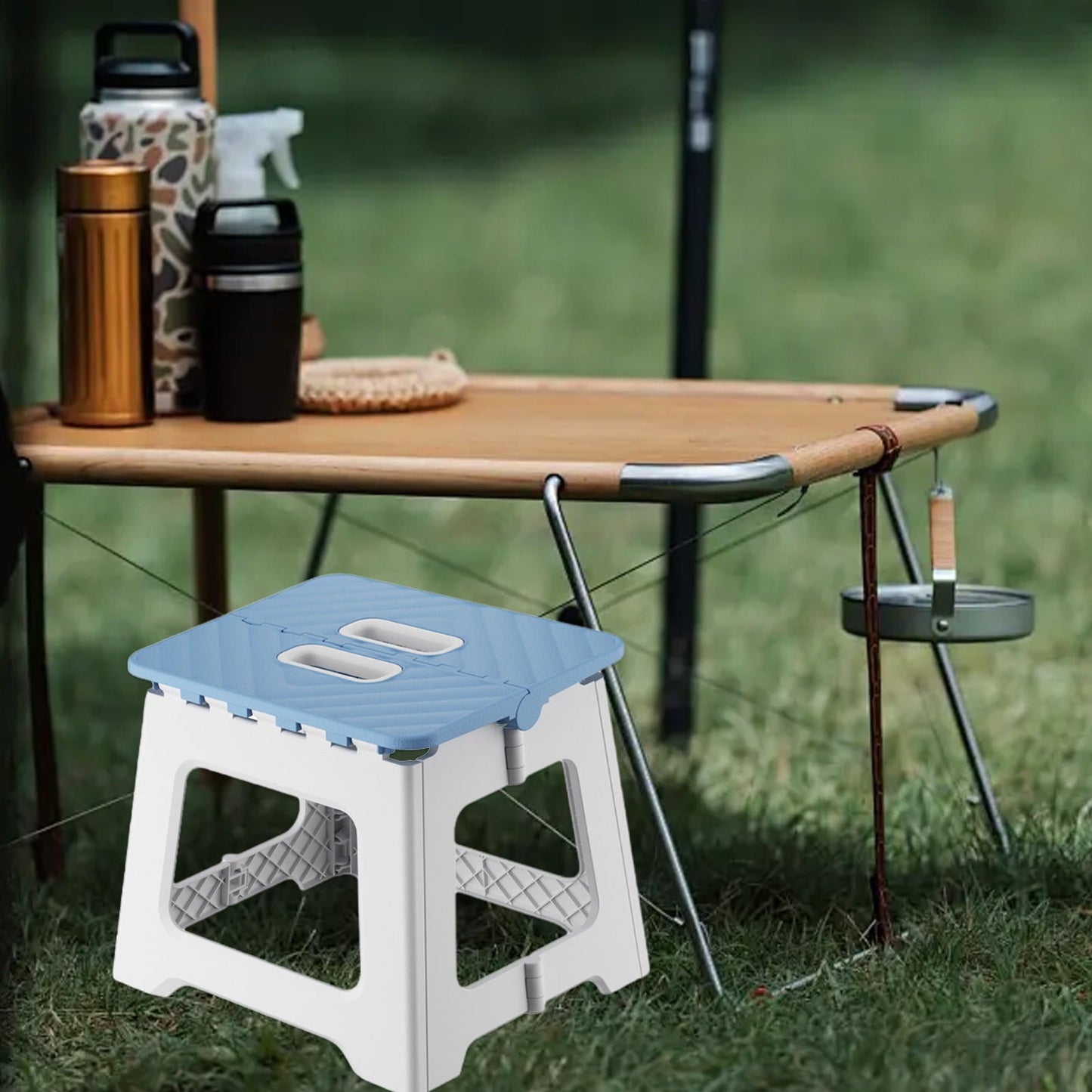 Xiying Foldable Stool | Portable Plastic Folding Chair | Compact & Lightweight For Outdoor Camping, Home Use | Easy Assembly & Storage | 22.5X19X18Cm | 1Pc