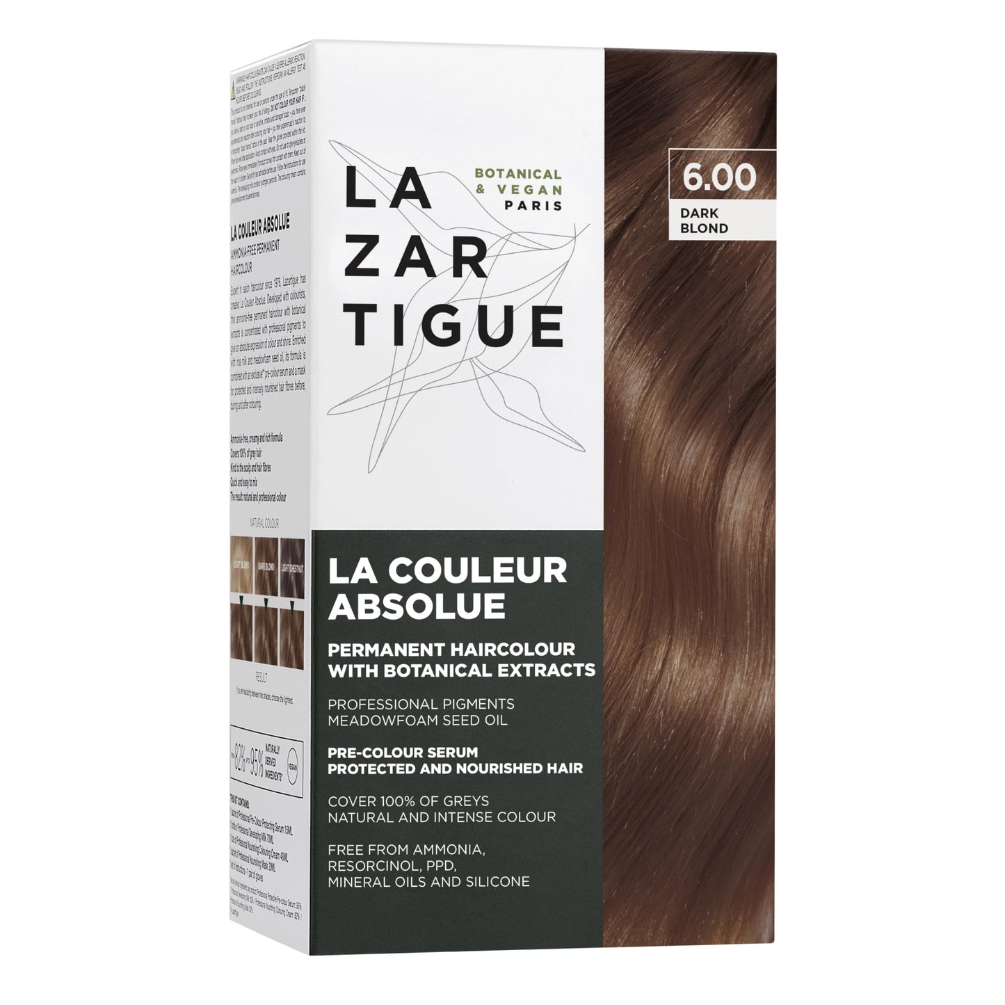 Lazartigue La Couleur Absolue 6.00 Dark Blond - Permanent Haircolour With Botanical Extracts - Nourishing Color And Shine - Free
