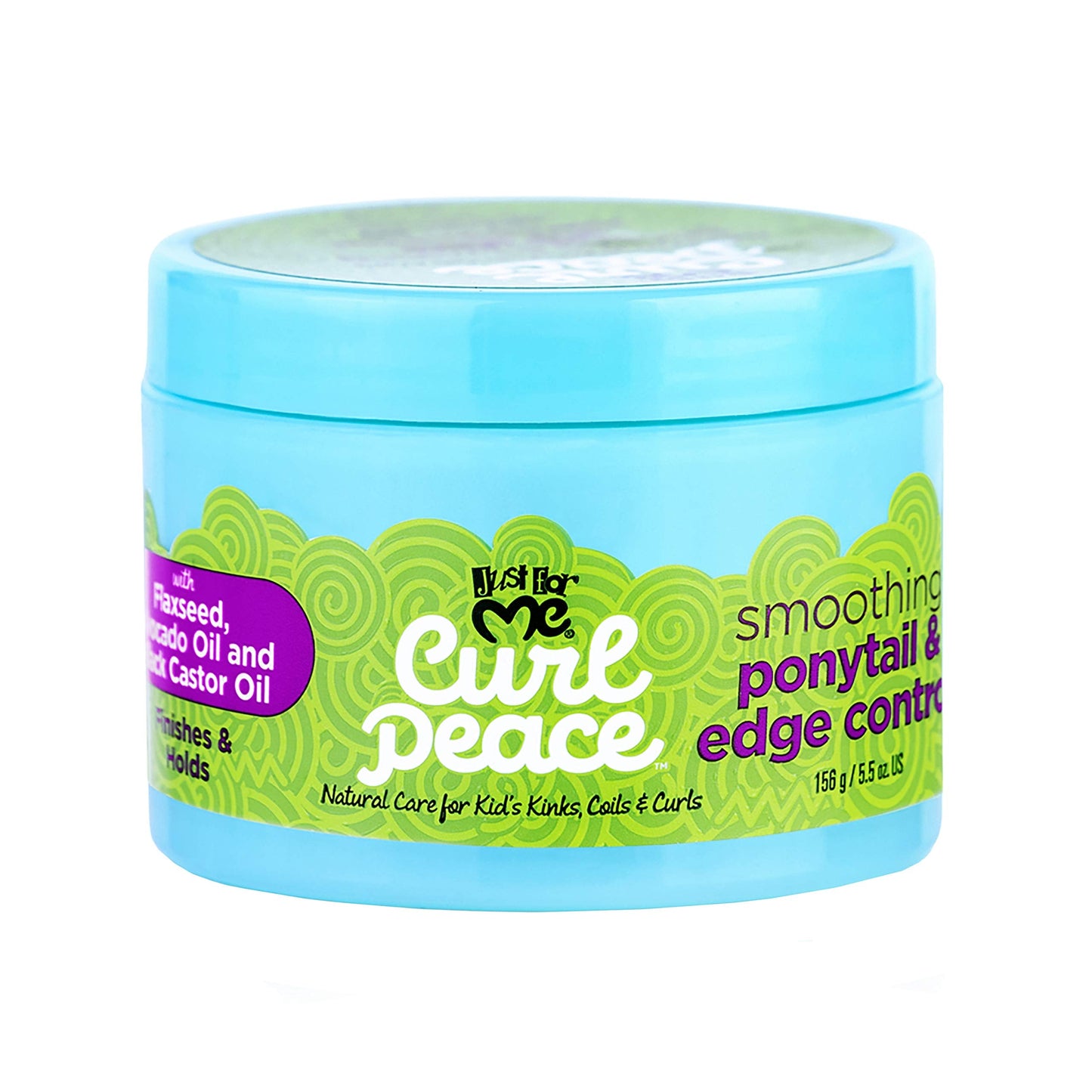Just For Me Curl Peace Smoothing Ponytail & Edge Control - Finishes & Holds, Contains Flaxseed, Avocado Oil & Black Castor Oil,