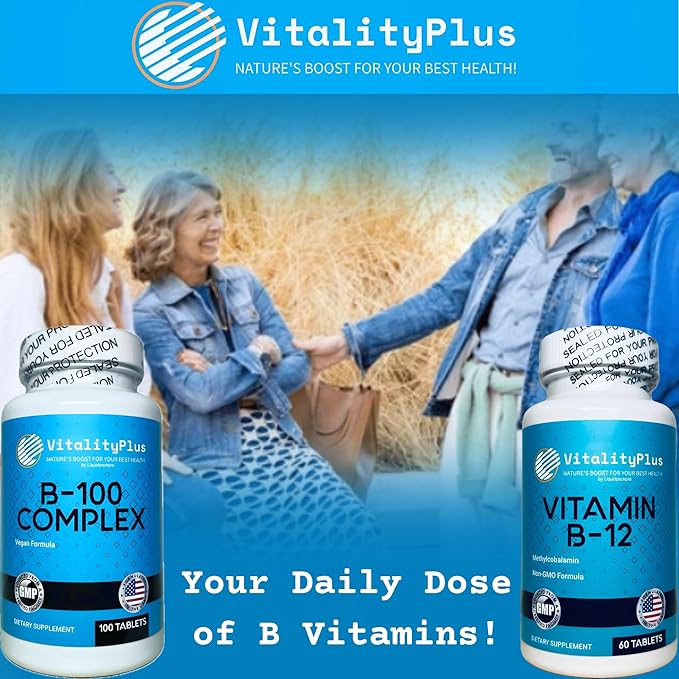 LIQUIDPACKPRO Vitamin B12 5000 mcg + Super B-100 Complex | High-Potency B Complex & Methylcobalamin B12 for Energy, Metabolism & Nervous System Support | Made in USA, Vegan, Non-GMO