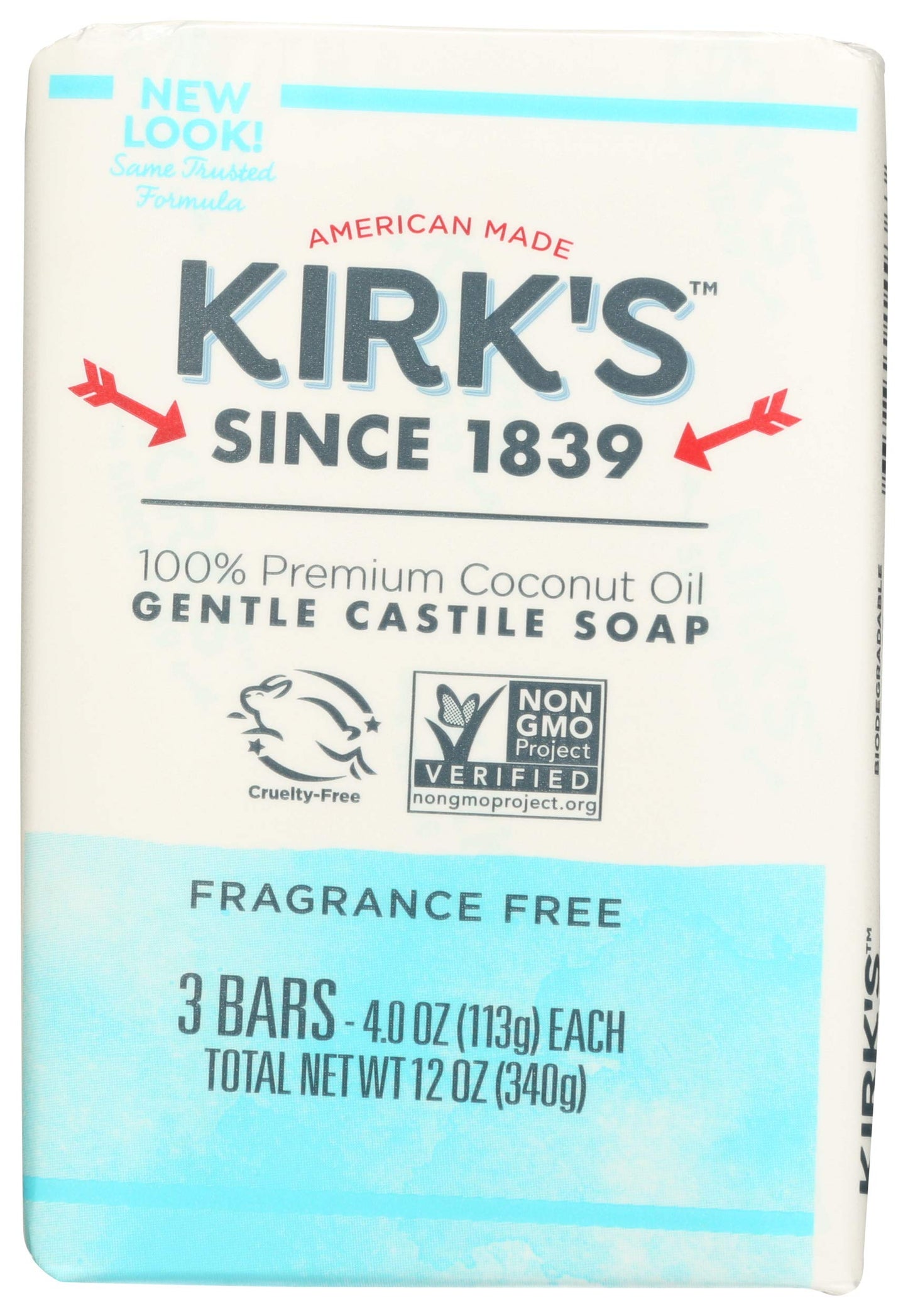 Kirk'S Coco Castile Bar Soap, No Fragrance, 4 Ounce