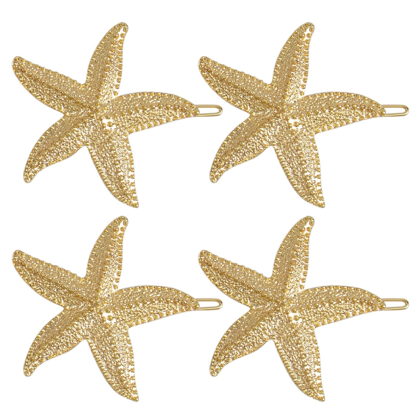 Auear, 4 Pack Starfish Hair Clips Bridal Hairpin Metal Hair Pins Sea Star Hair Clip Pretty Beach Hair Pin For Wedding Women Girl