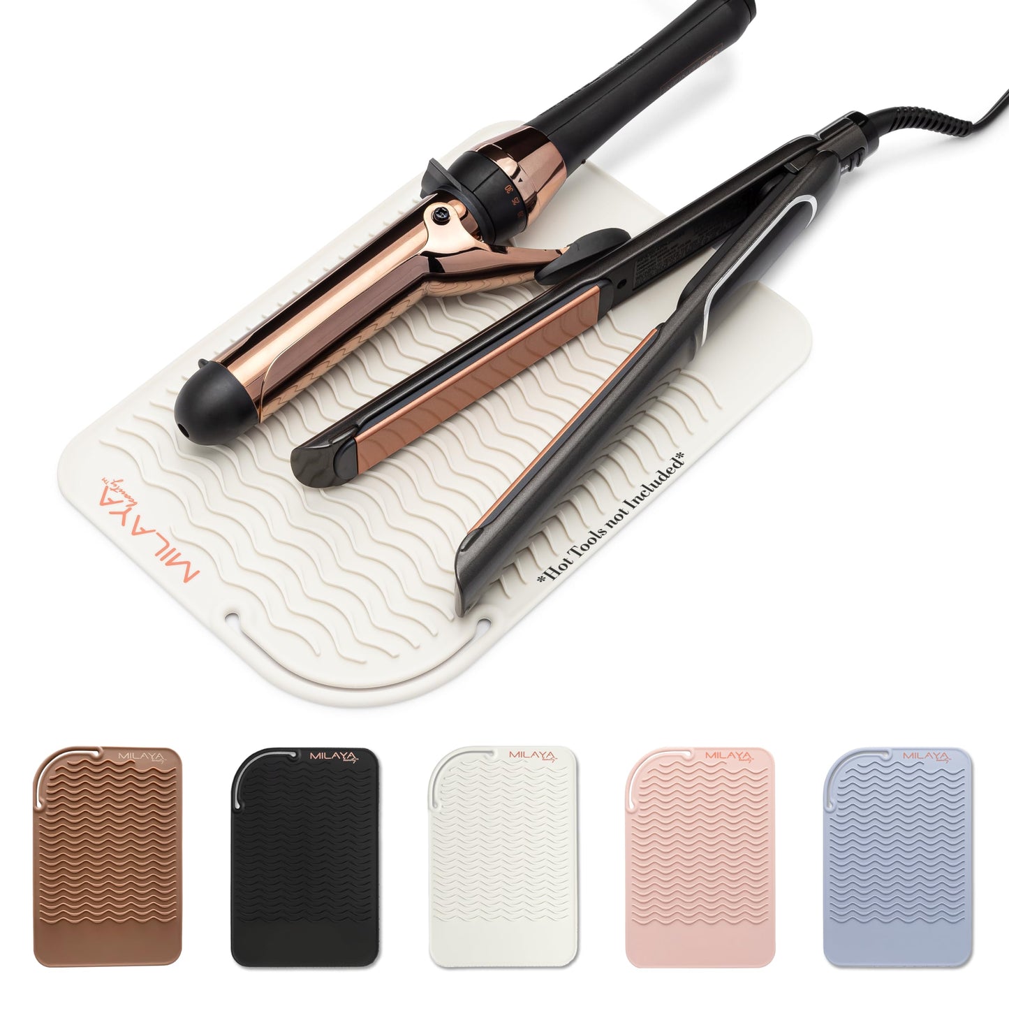 Heat Resistant Mat - Curling Iron Holder - Straightener pad - Flat Iron Holder - Silicone Mat for Hair Tools - Hot Tool Mat - Ho