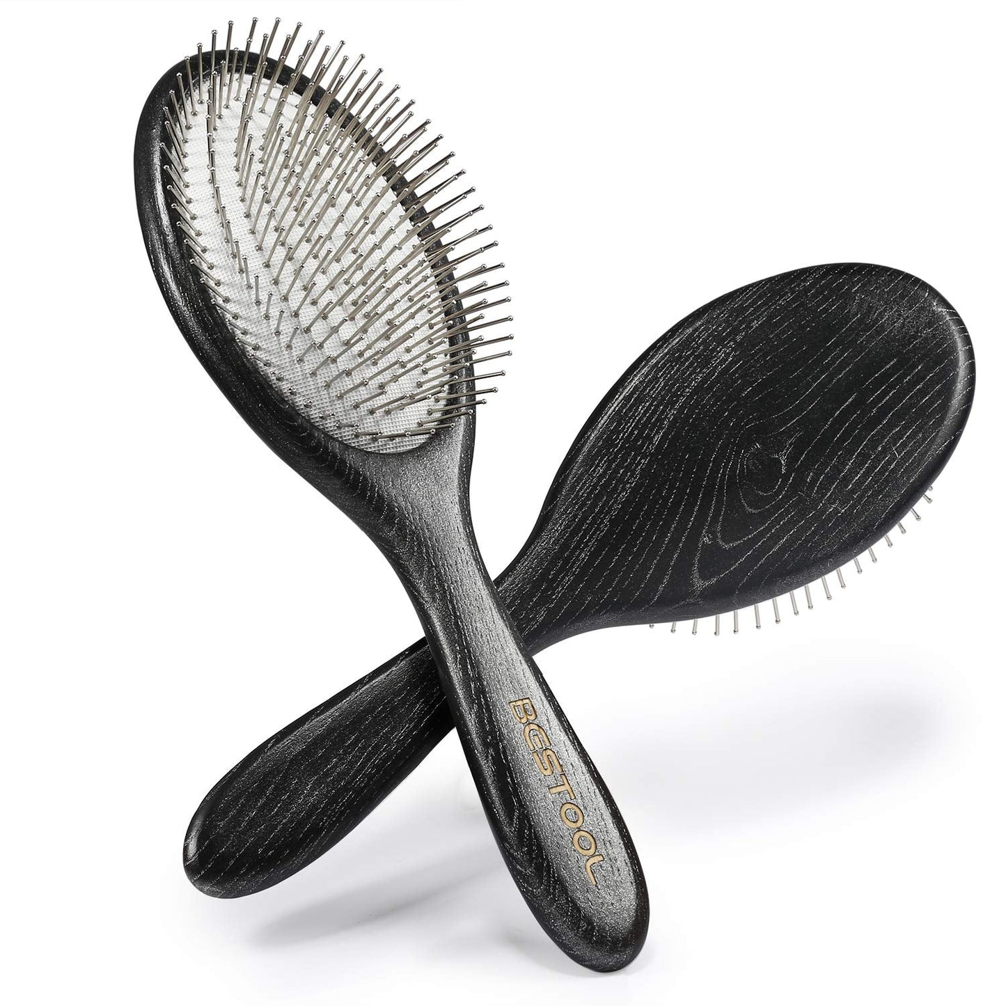 BESTOOL Hair Brush, Paddle Detangler Brush with Metal Bristles for Women/Men/Kids Detangling & Massaging, Anti Static, Best for