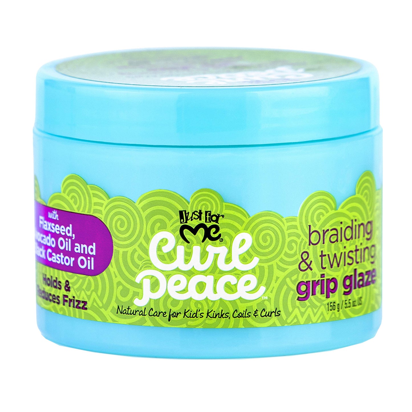 Just For Me Curl Peace Braiding & Twisting Grip Glaze - Holds & Reduces Frizz, Contains Flaxseed, Avocado Oil & Black Castor Oil