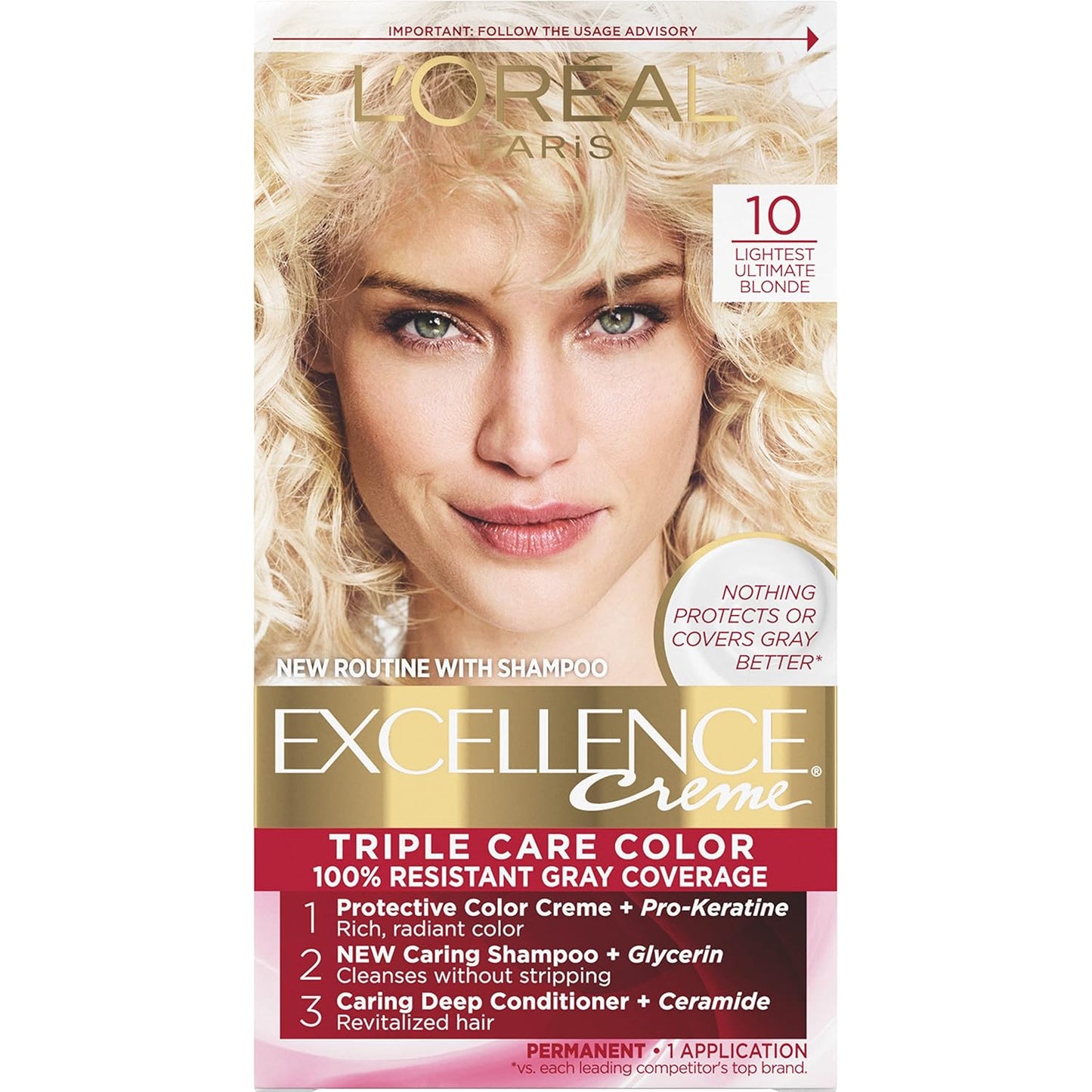 L'Oreal Paris Excellence 6G Light Golden Brown Hair Color | Gray Coverage, 8 Weeks