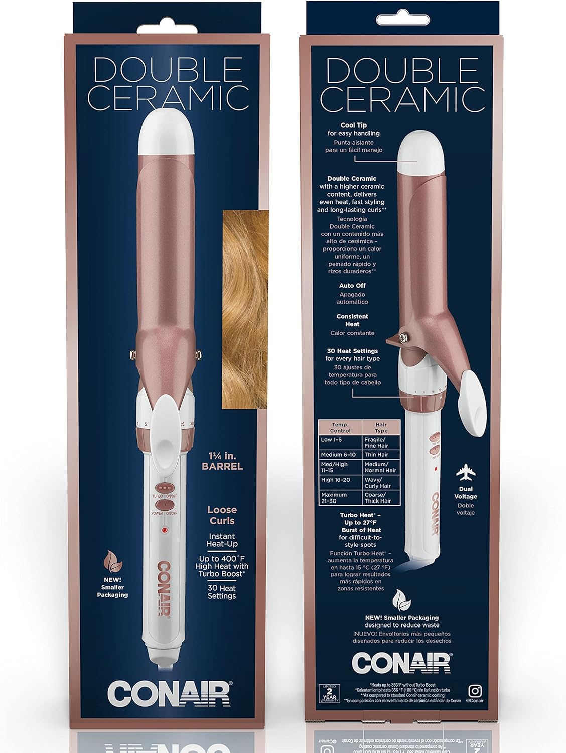Conair Double Ceramic 1/2-Inch Curling Iron | Spiral Curls for Short Hair