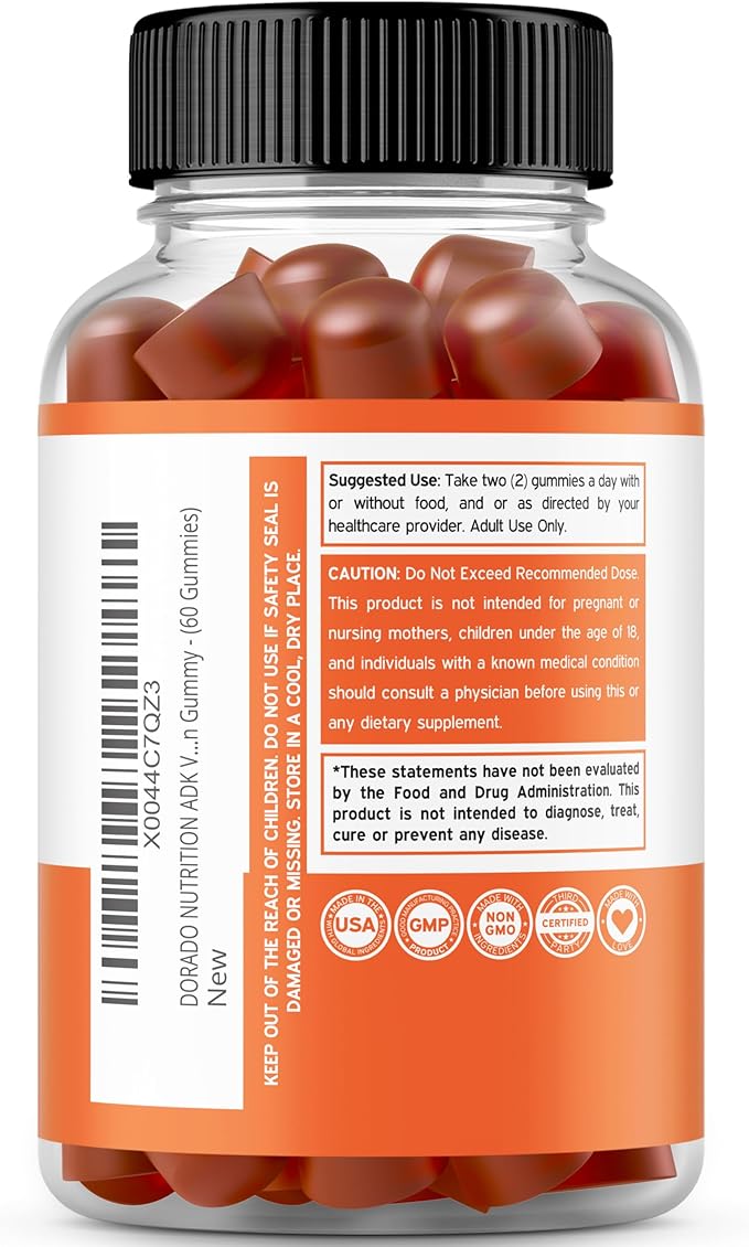 ADK Gummies Vitamin D3 K2 (60 Gummies) Sugar Free Vitamin D3 K2 - Supplement with D & K - 10 Vegan Supplement - Berberine Gummies with Ceylon Cinnamon - Supplement for Adults - Non GMO & Made in USA