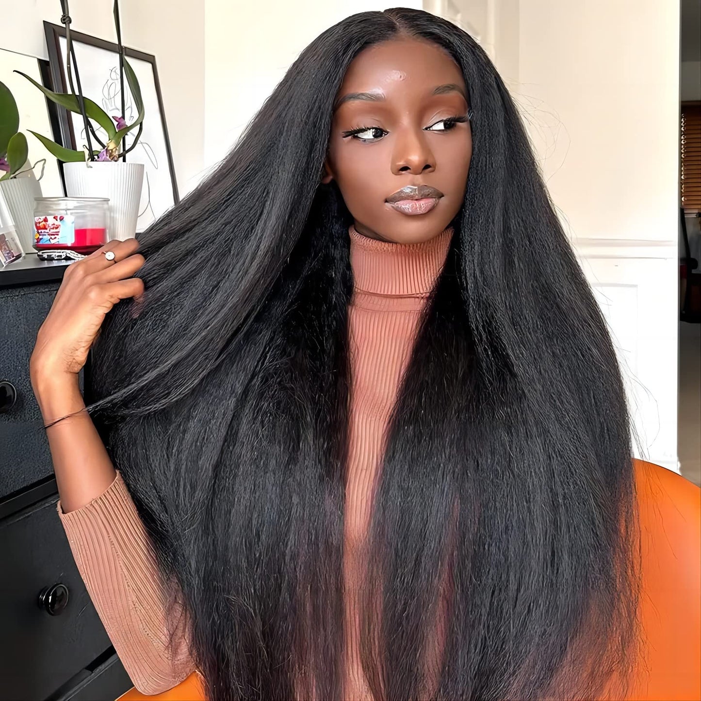 Isee Hair Lace Front Wigs Human Hair Kinky Straight Wear & Go Glueless Wigs Natural Hairline Pre Cut Hd Lace Closure Wig Beginne