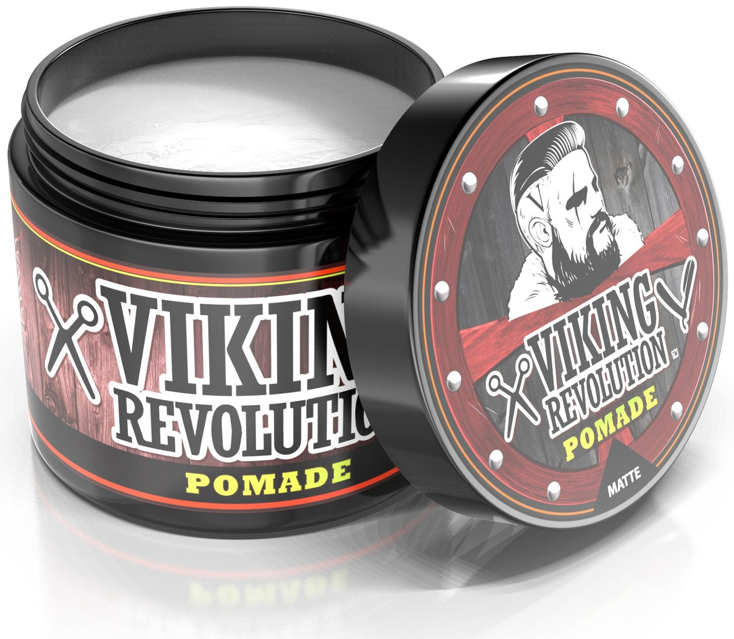 Viking Revolution Hair Pomade For Men (New Formula) - Medium Hold And Matte Shine Free For Classic Look 4Oz - Water Based & Easy