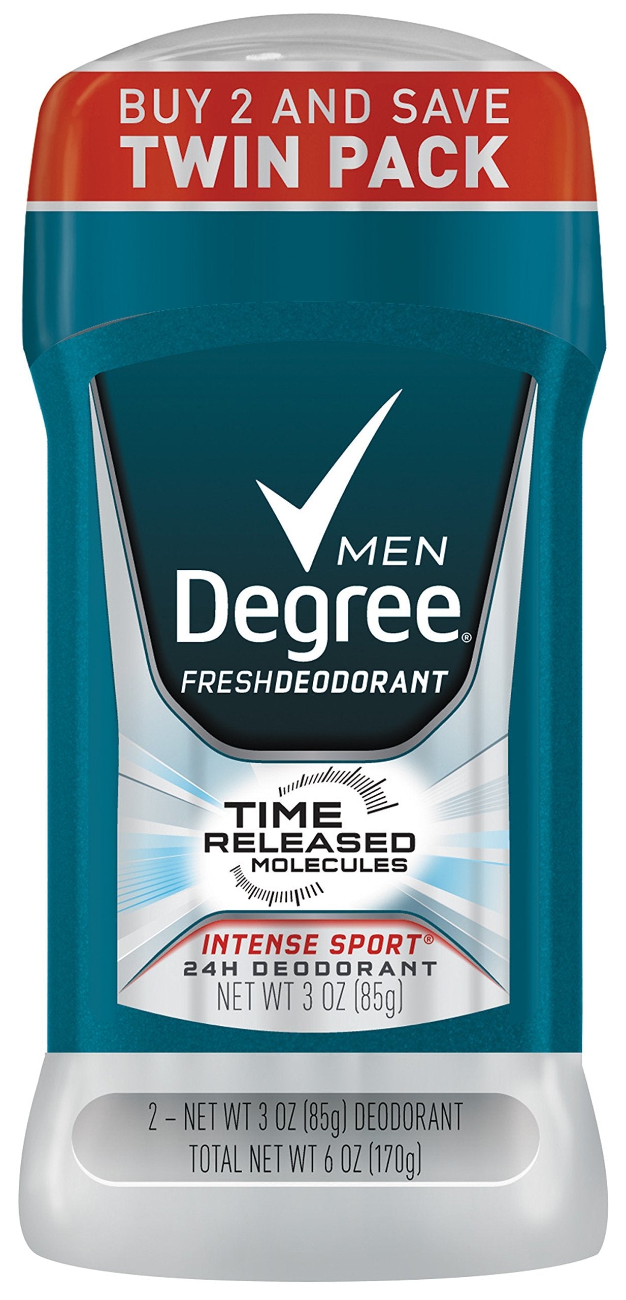 Degree Men Fresh Deodorant, Intense Sport, 3 Oz, 2 Pk