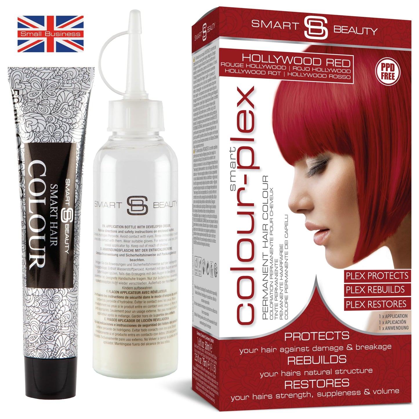 Smart Beauty Red Hair Dye with Plex Anti-Breakage Technology Protecting and Restoring Hair Structure, Plum Color, Vegan and Cruelty-Free