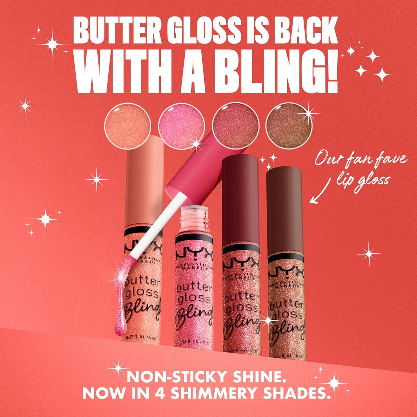 NYX Butter Gloss | Bling Lip Gloss for Shiny, Non-Sticky Vegan Lips