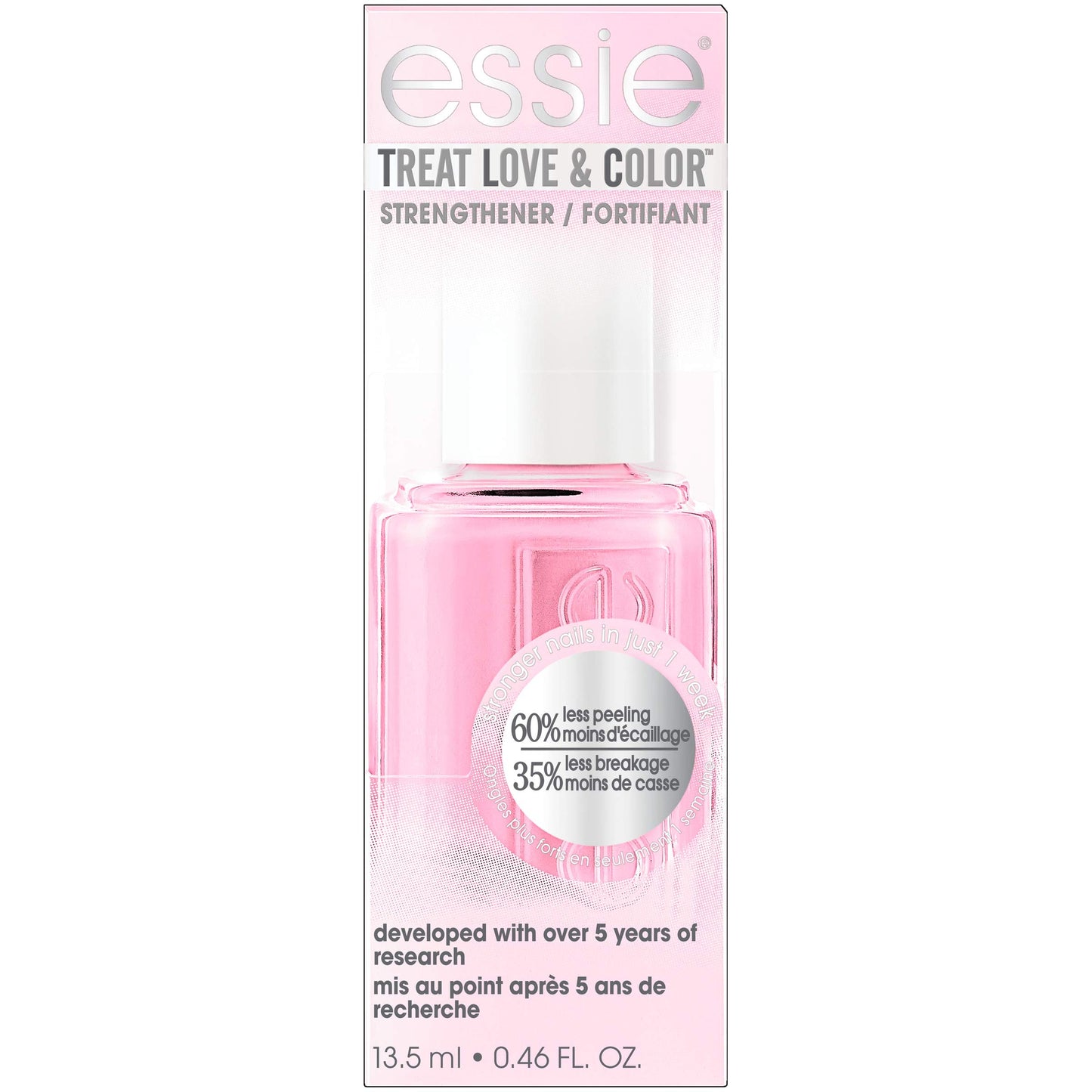 essie Treat Love & Color Nail Polish For Normal to Dry/Brittle Nails, Power Punch Pink, 0.46 fl. oz.