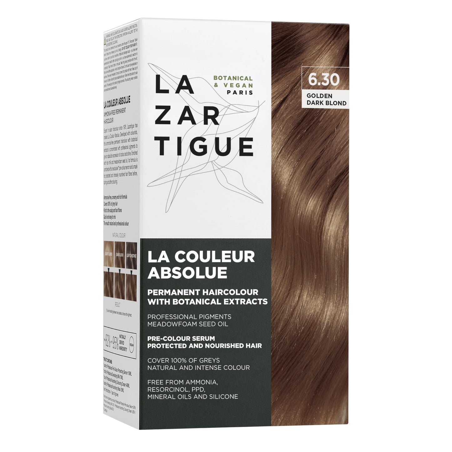 Lazartigue La Couleur Absolue 6.30 Golden Dark Blond - Permanent Haircolour With Botanical Extracts - Nourishing Color And Shine